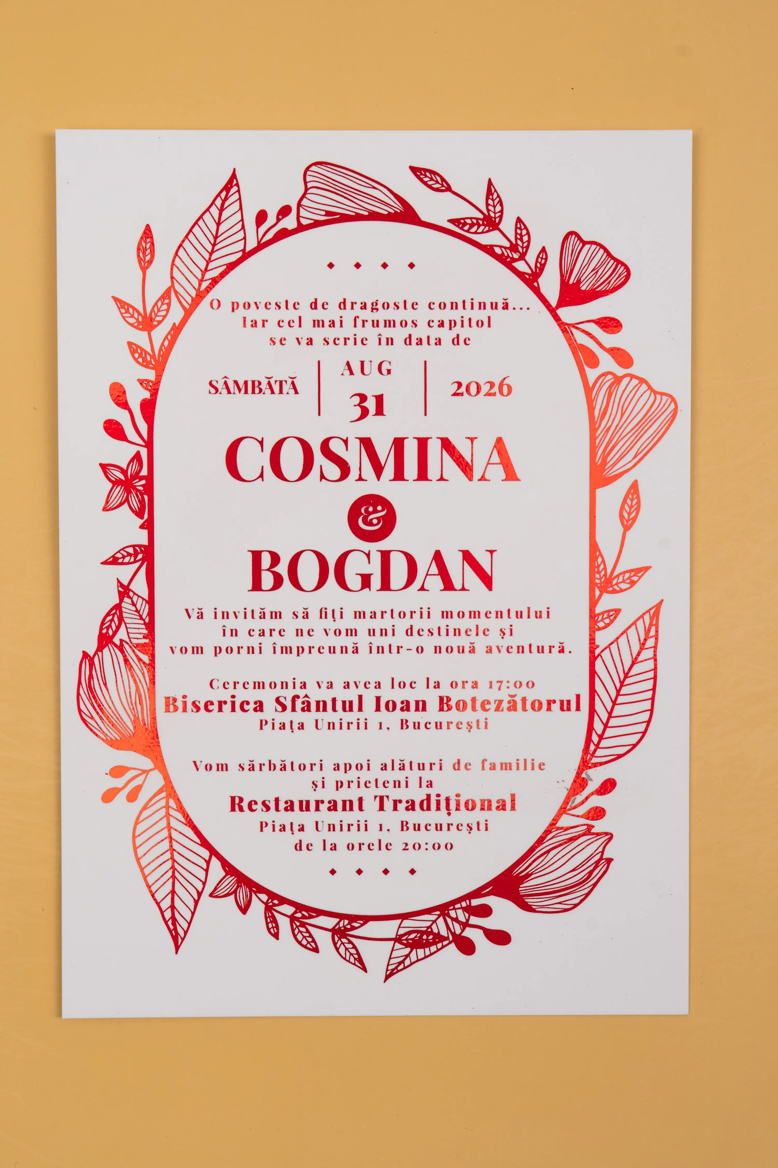 Invitatie Nunta Model 14 scris auriu, argintiu, rosu, verde, albastru [5]