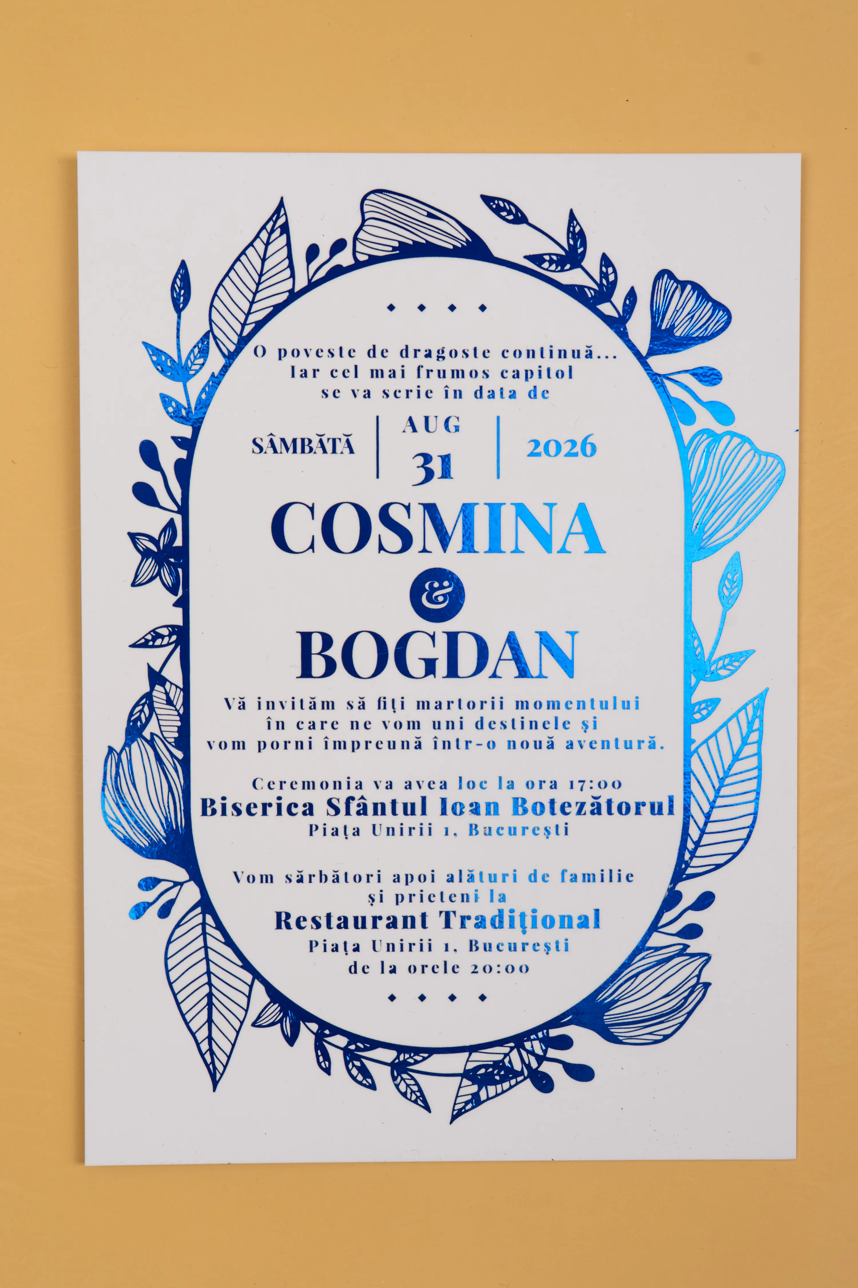 Invitatie Nunta Model 14 scris auriu, argintiu, rosu, verde, albastru [4]