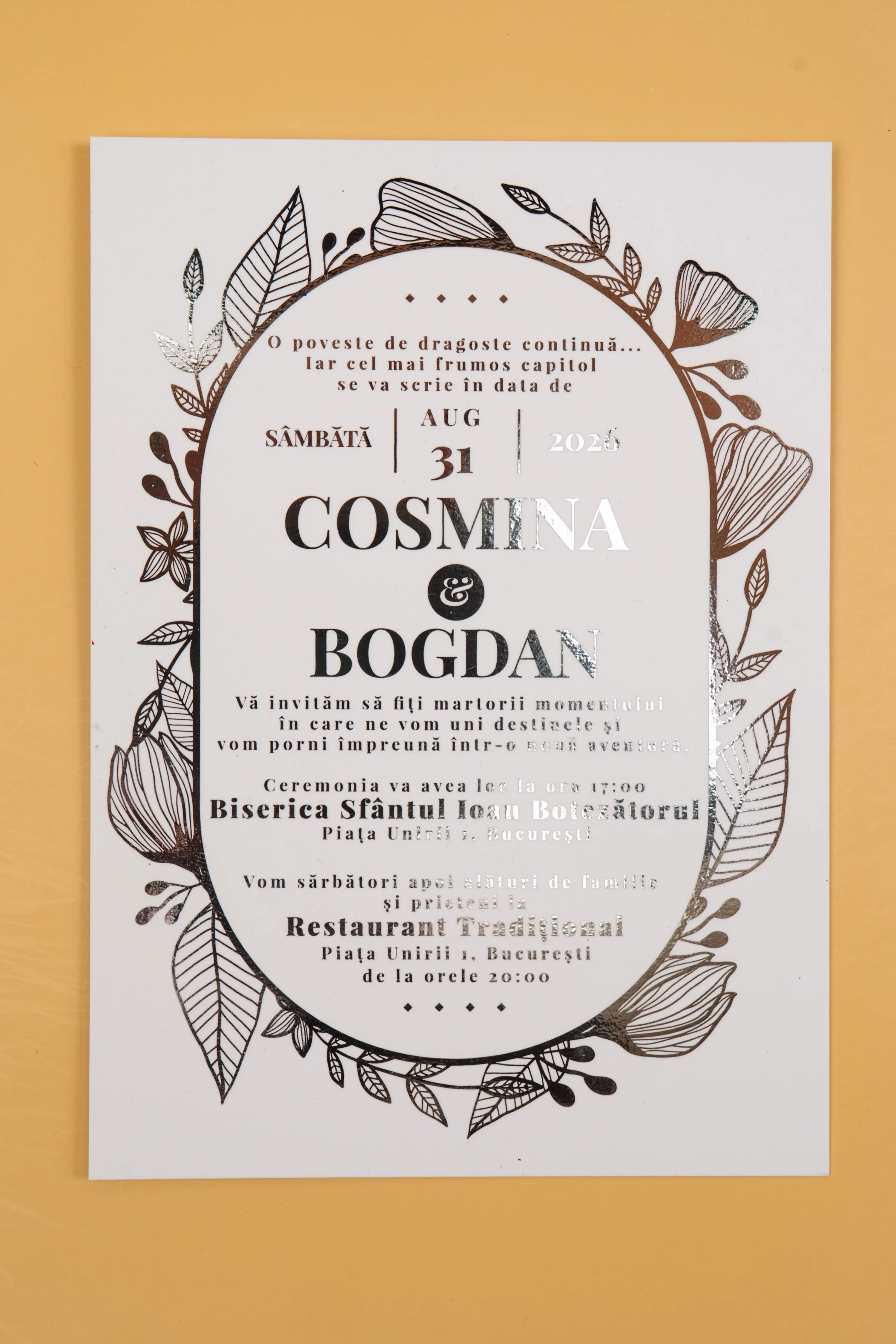 Invitatie Nunta Model 14 scris auriu, argintiu, rosu, verde, albastru [2]