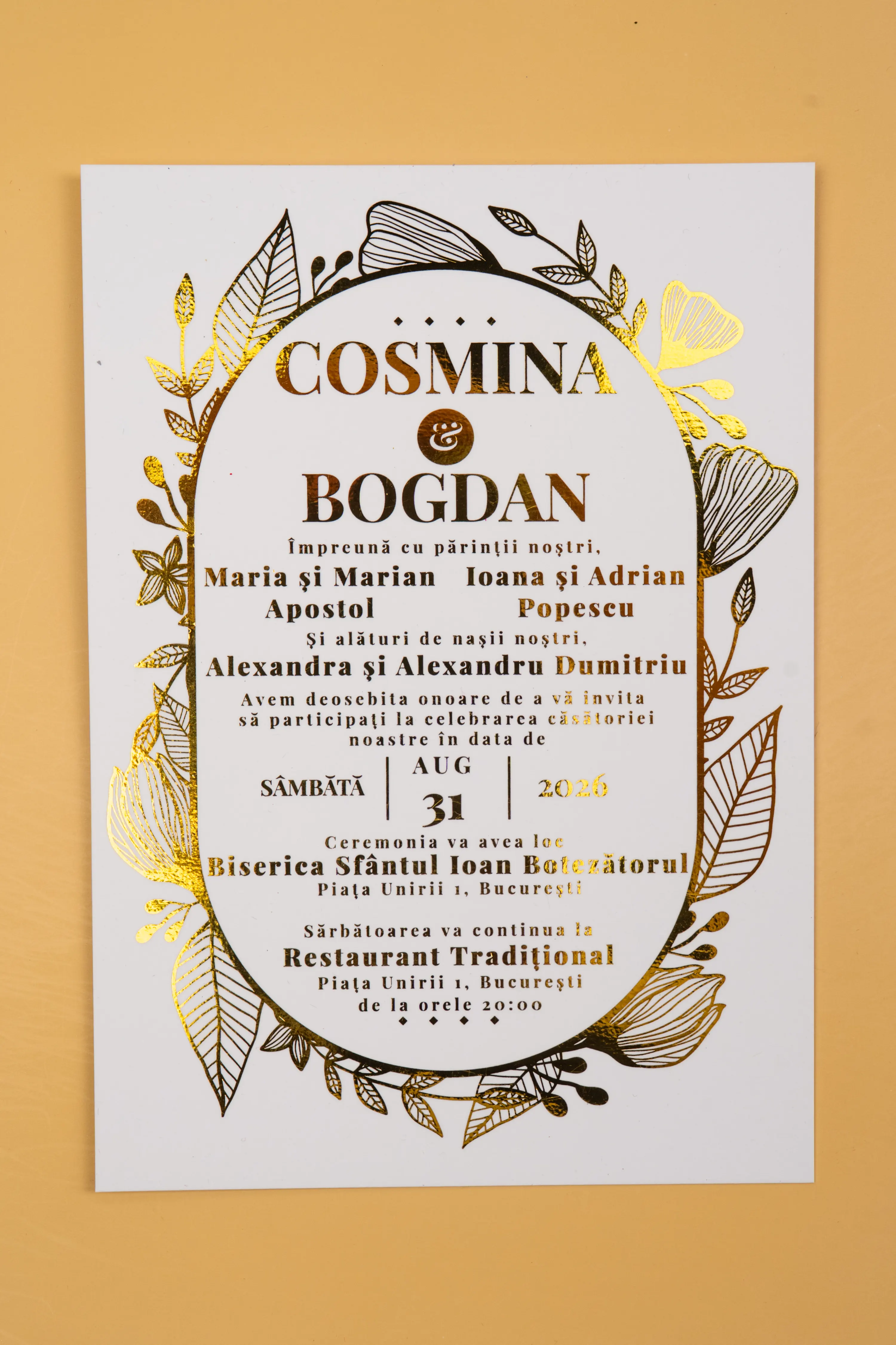 Invitatie Nunta Model 15 scris auriu, argintiu, rosu, verde, albastru [1]