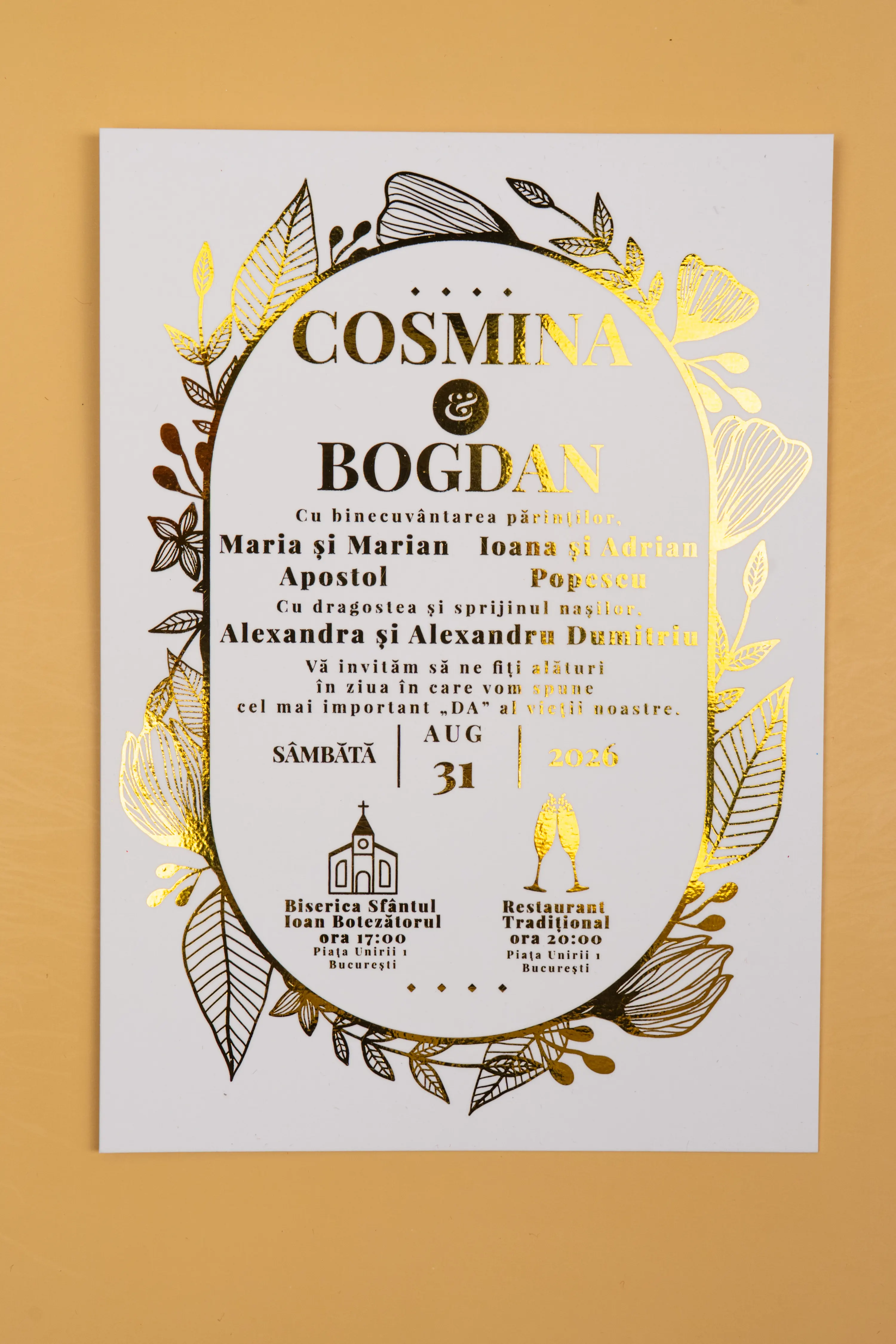 Invitatie Nunta Model 16 scris auriu, argintiu, rosu, verde, albastru [1]
