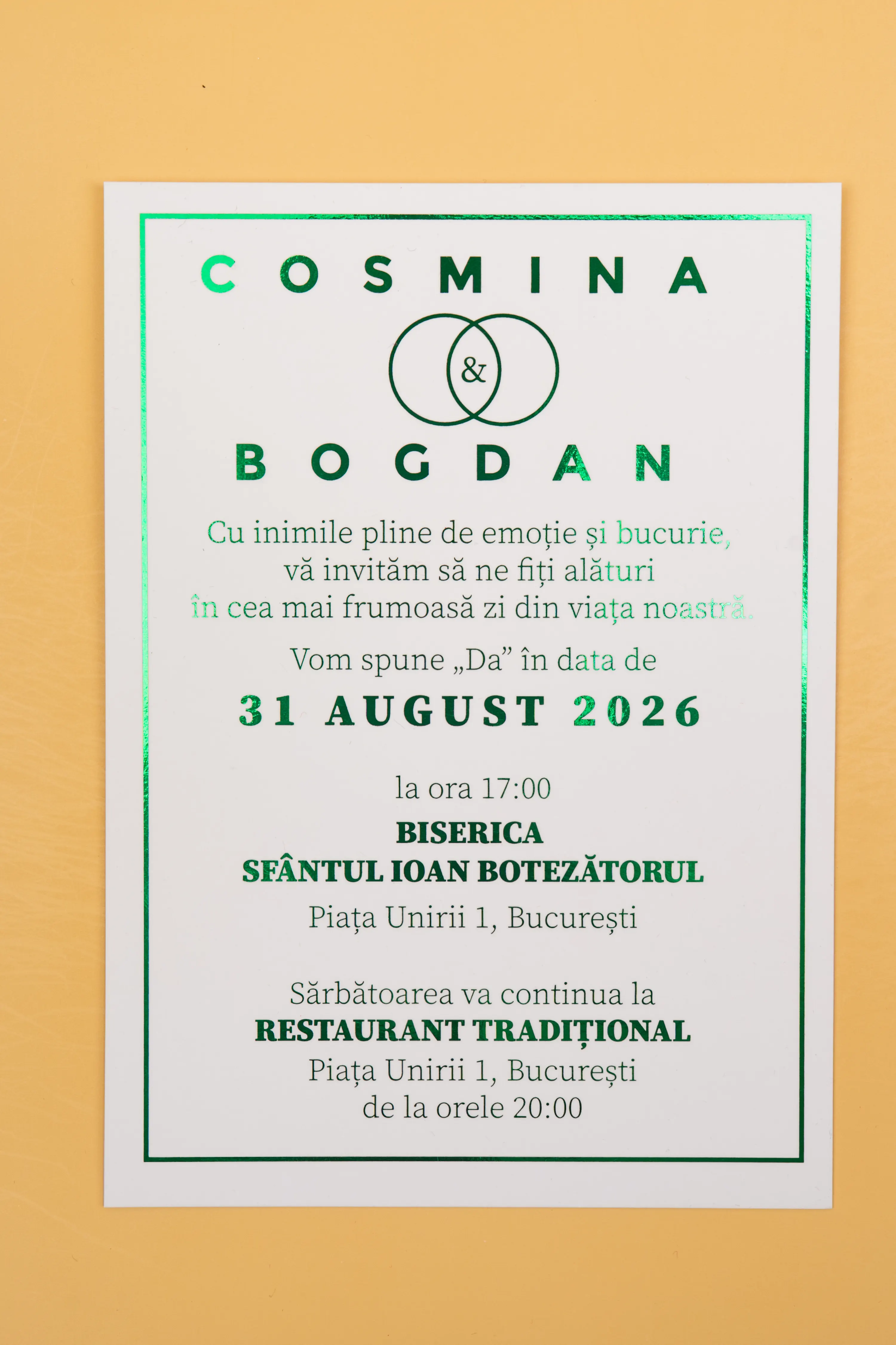 Invitatie Nunta Model 17 scris auriu, argintiu, rosu, verde, albastru [5]