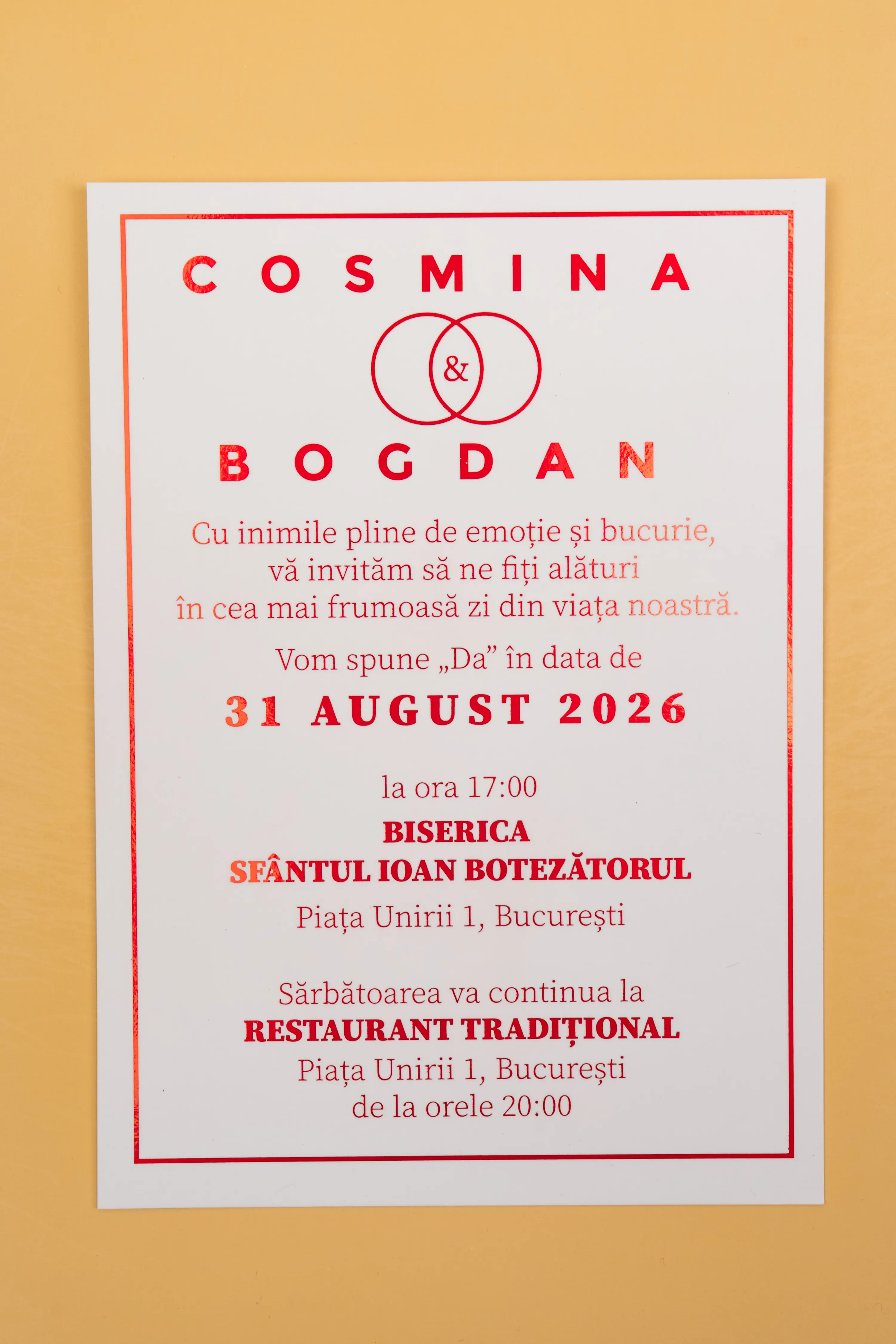 Invitatie Nunta Model 17 scris auriu, argintiu, rosu, verde, albastru [3]