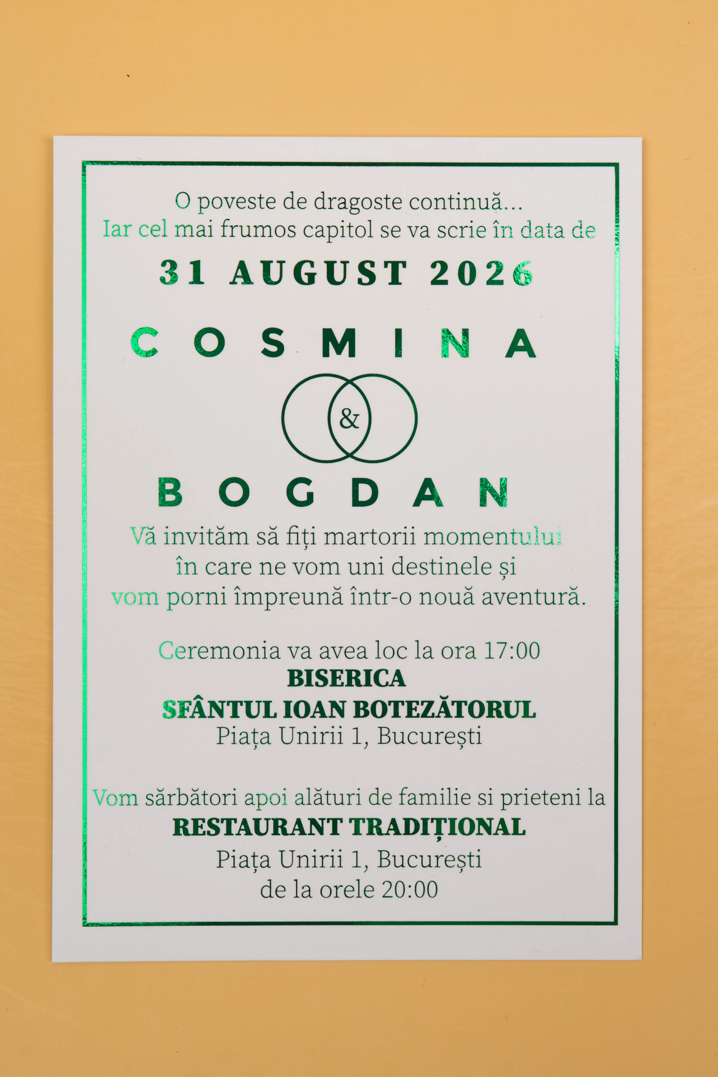 Invitatie Nunta Model 18 scris auriu, argintiu, rosu, verde, albastru [5]