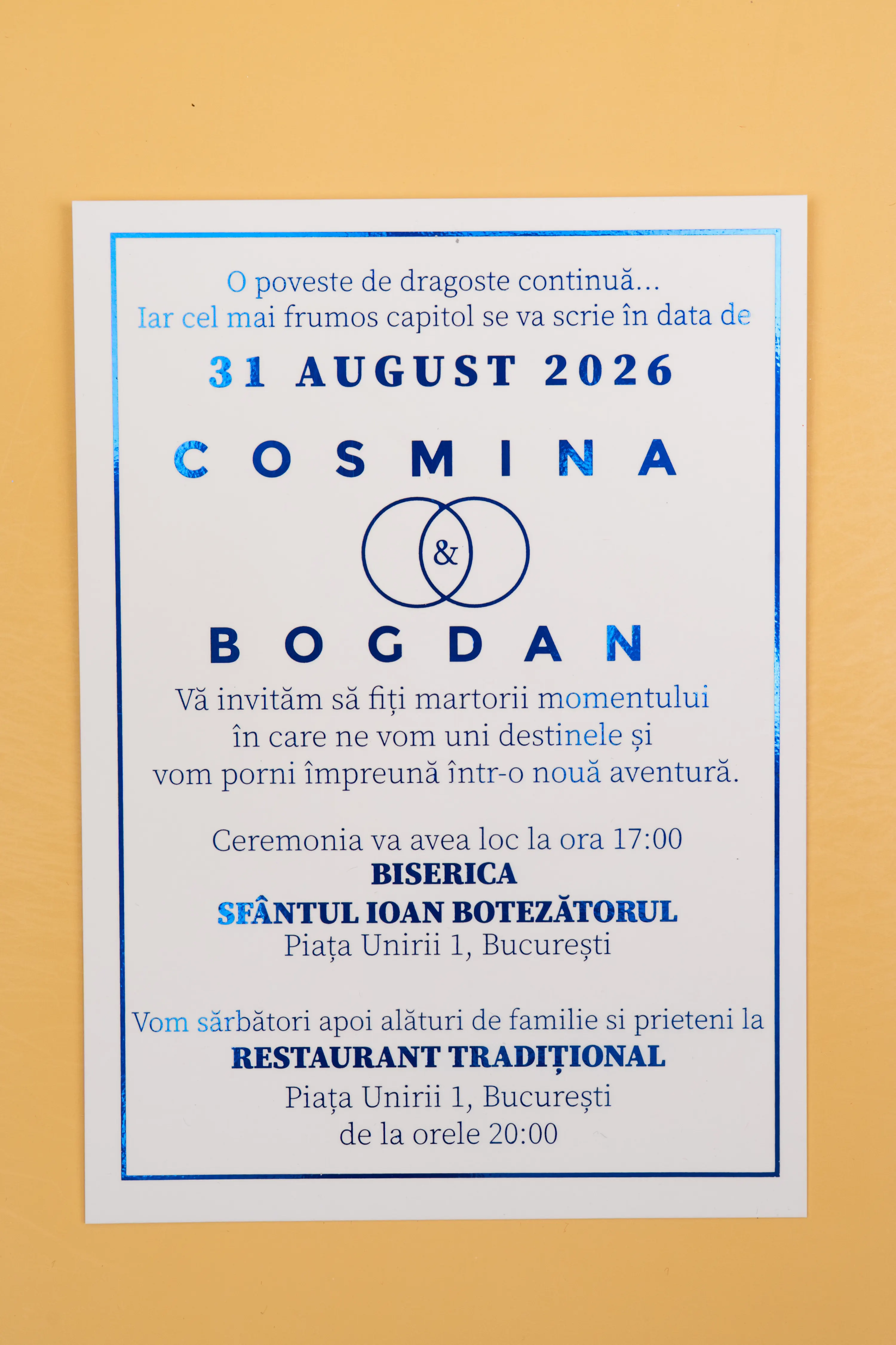 Invitatie Nunta Model 18 scris auriu, argintiu, rosu, verde, albastru [4]