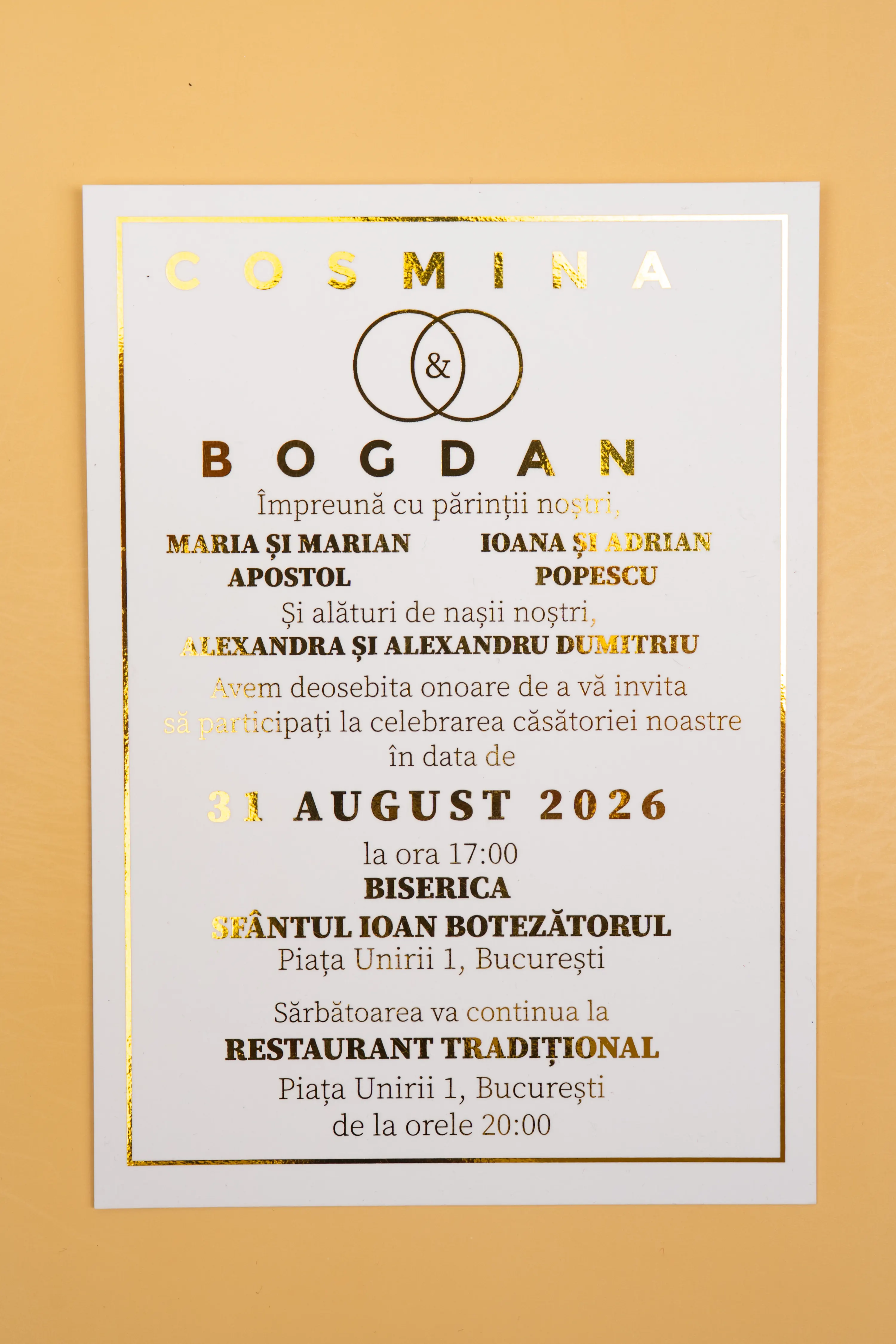 Invitatie Nunta Model 19 scris auriu, argintiu, rosu, verde, albastru [1]