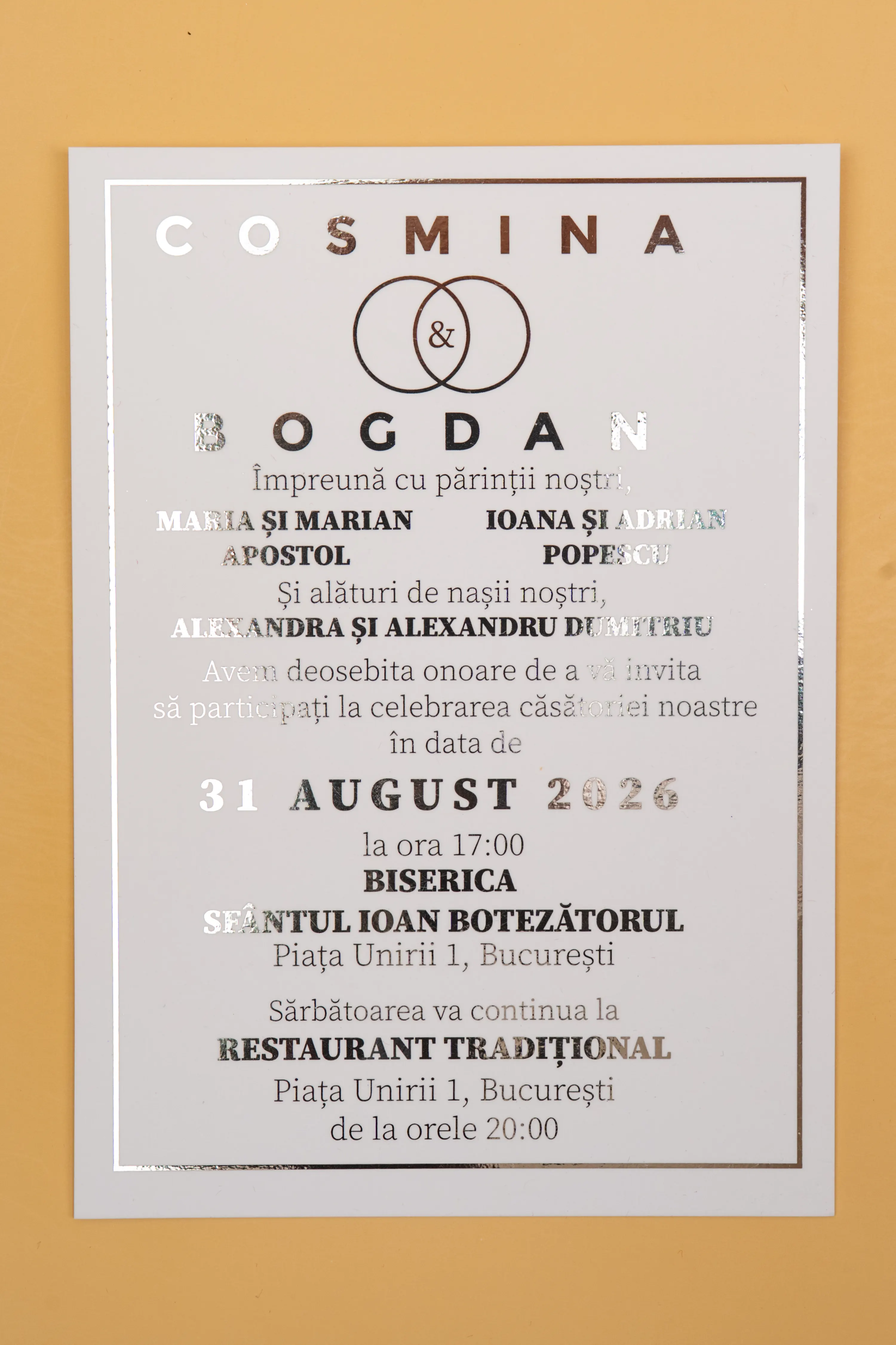 Invitatie Nunta Model 19 scris auriu, argintiu, rosu, verde, albastru [2]