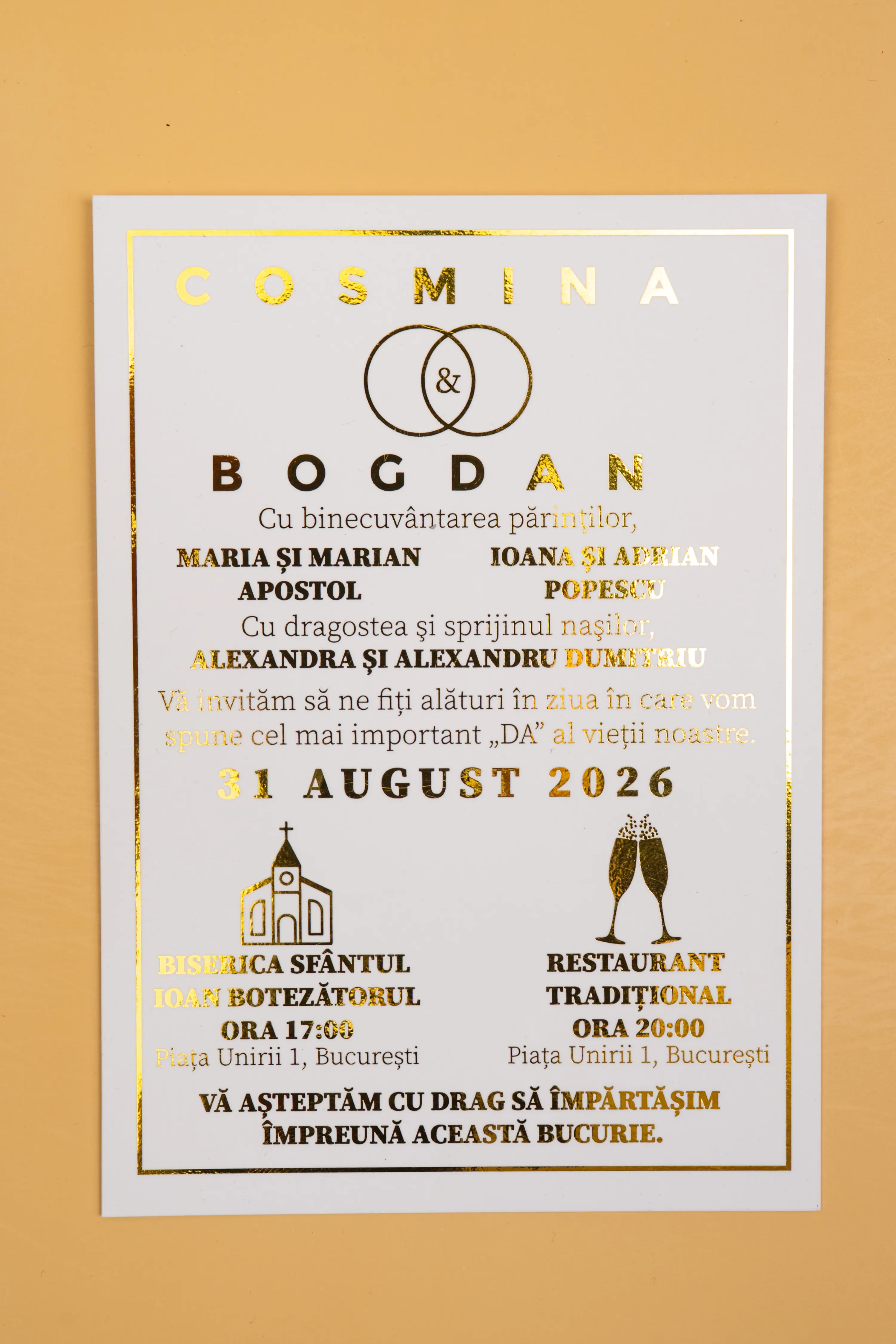 Invitatie Nunta Model 20 scris auriu, argintiu, rosu, verde, albastru [1]