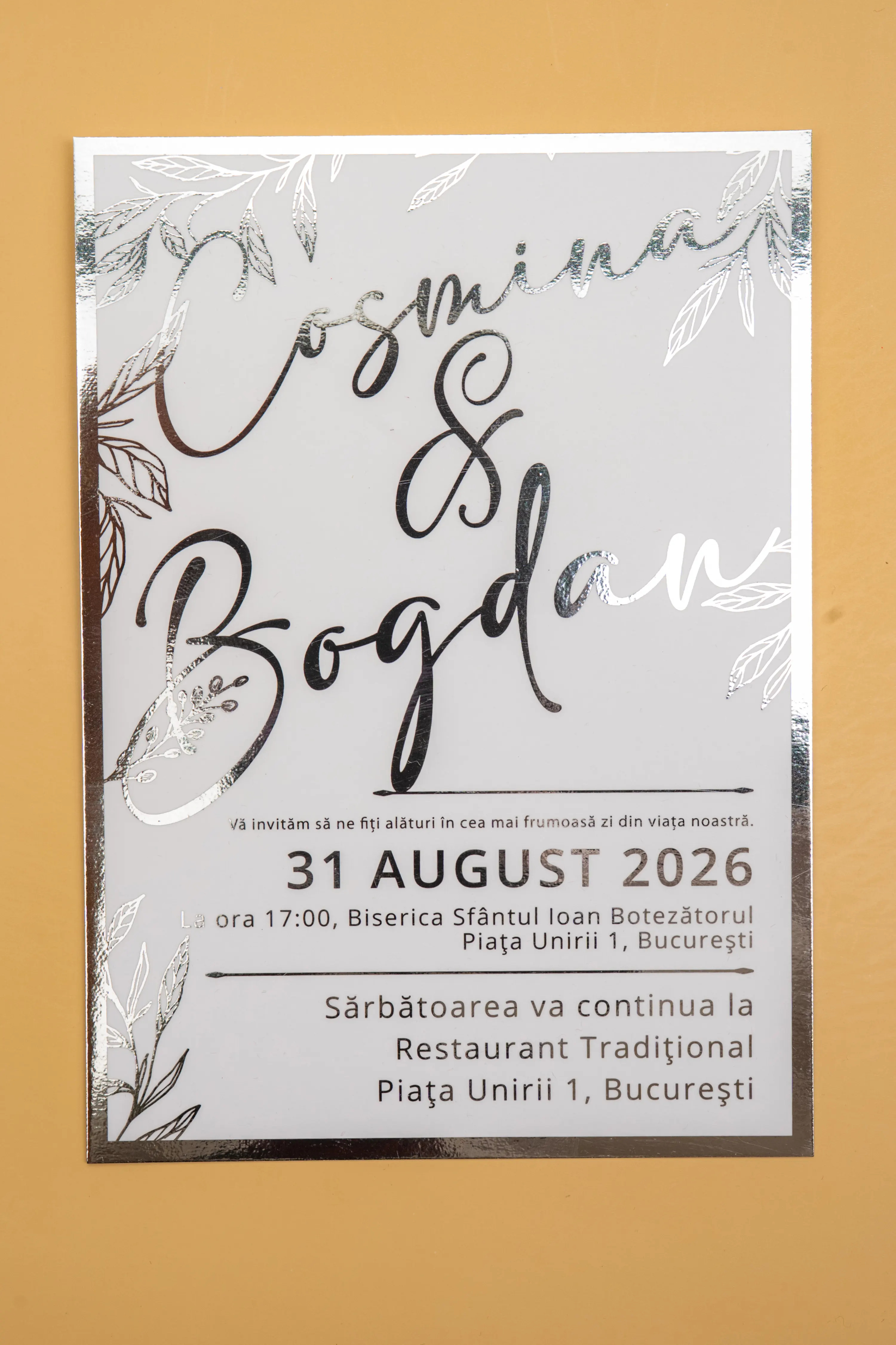 Invitatie Nunta Model 25 scris auriu, argintiu, rosu, verde, albastru [2]