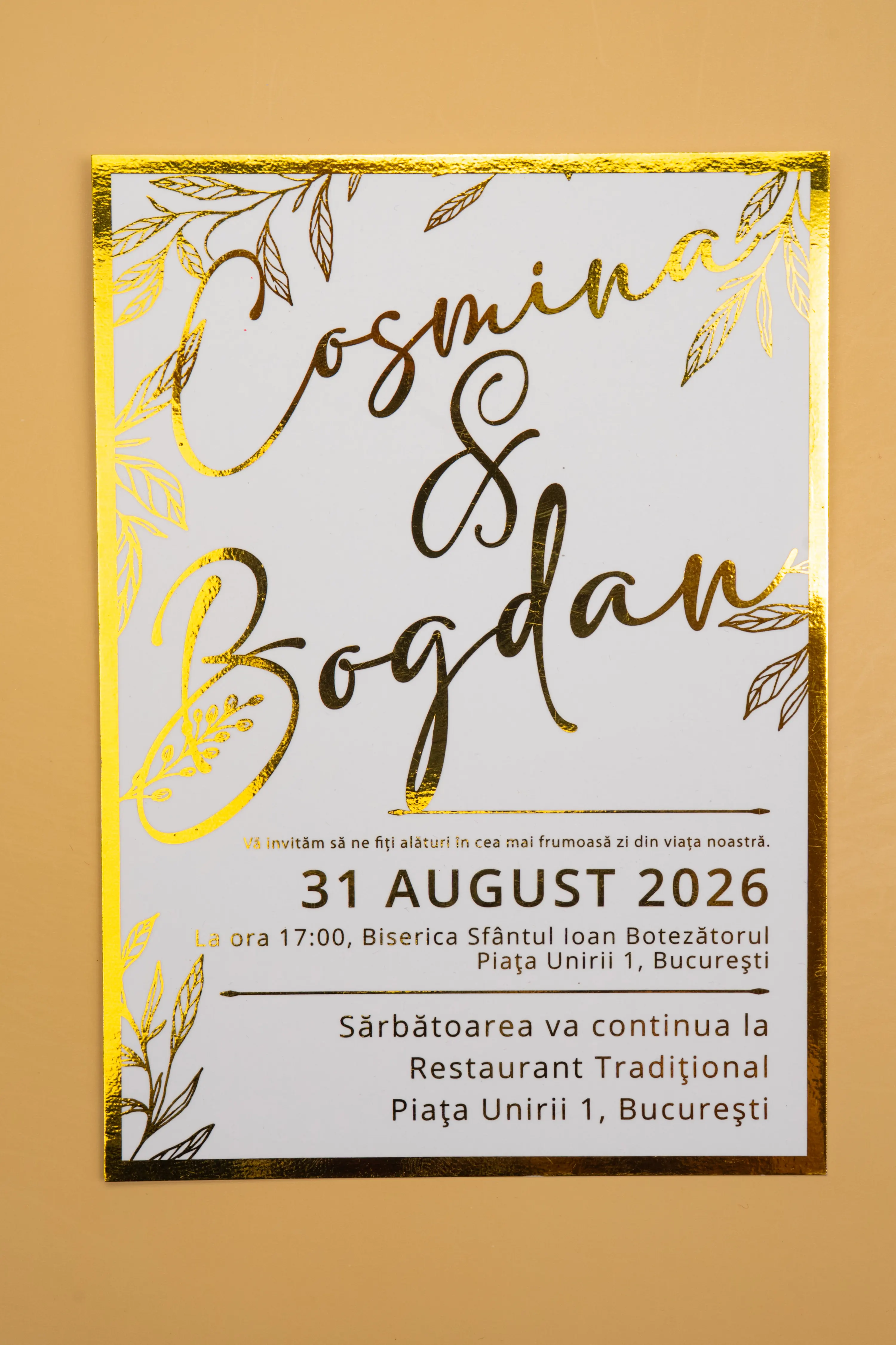 Invitatie Nunta Model 25 scris auriu, argintiu, rosu, verde, albastru [1]