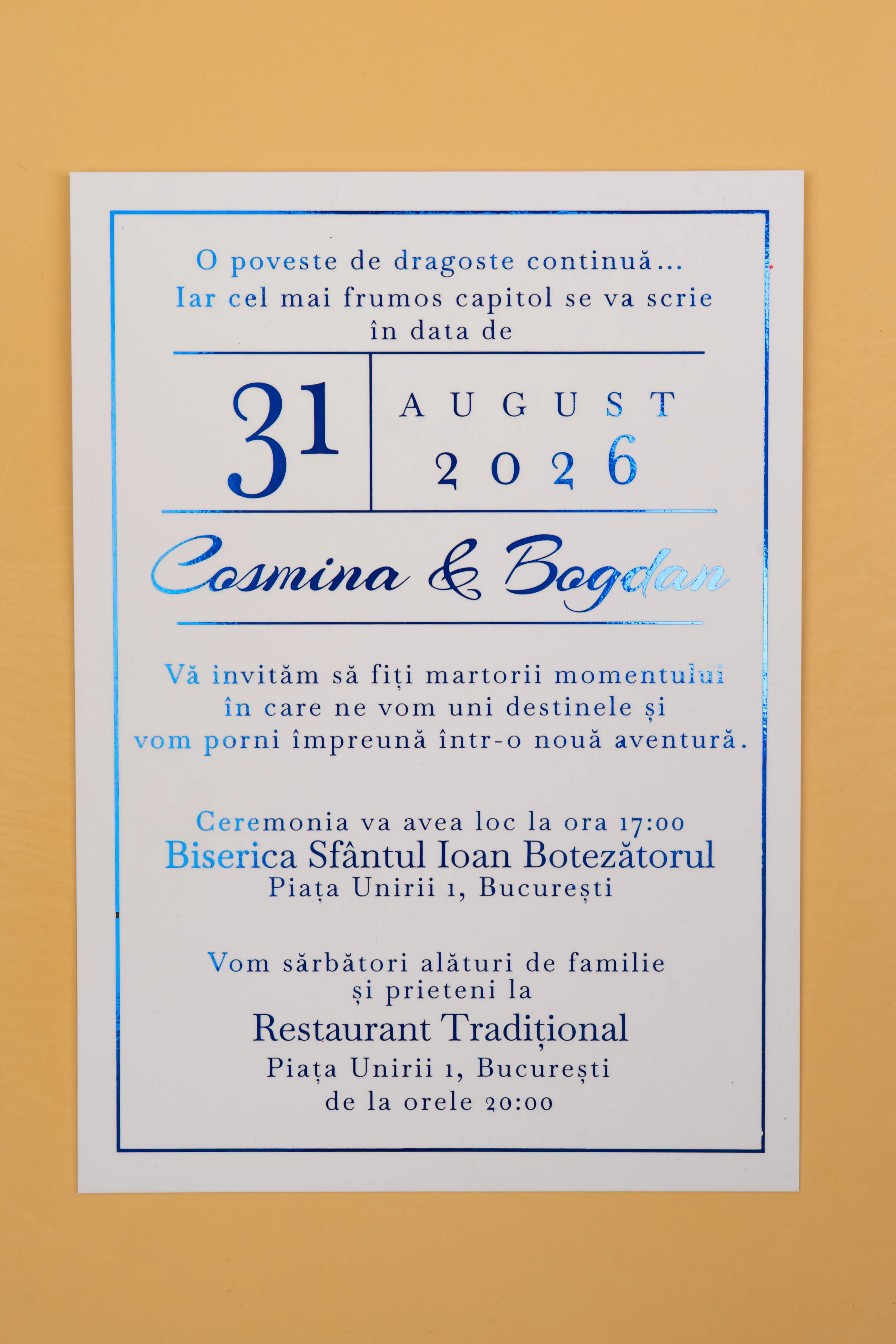 Invitatie Nunta Model 22 scris auriu, argintiu, rosu, verde, albastru [5]