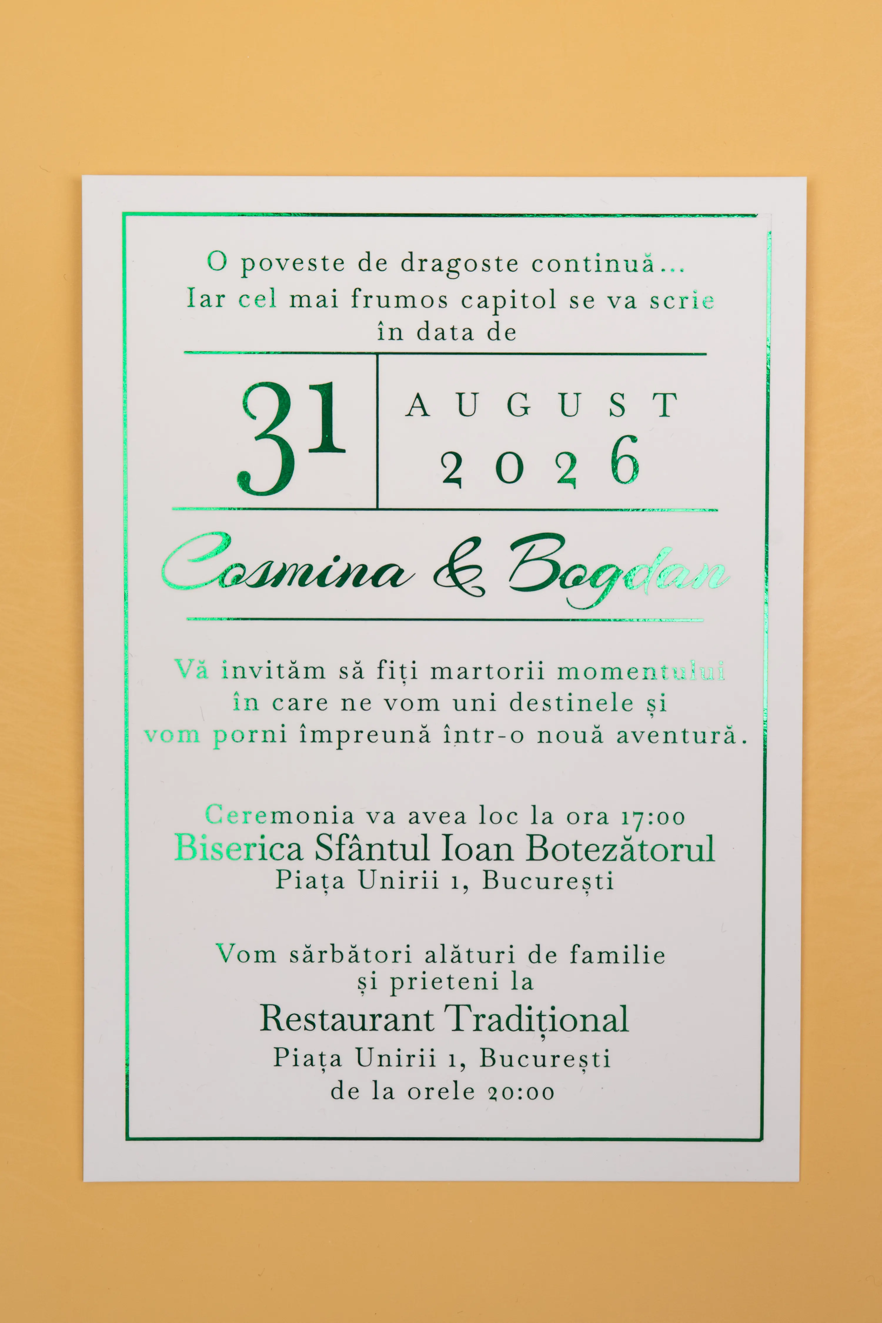 Invitatie Nunta Model 22 scris auriu, argintiu, rosu, verde, albastru [3]