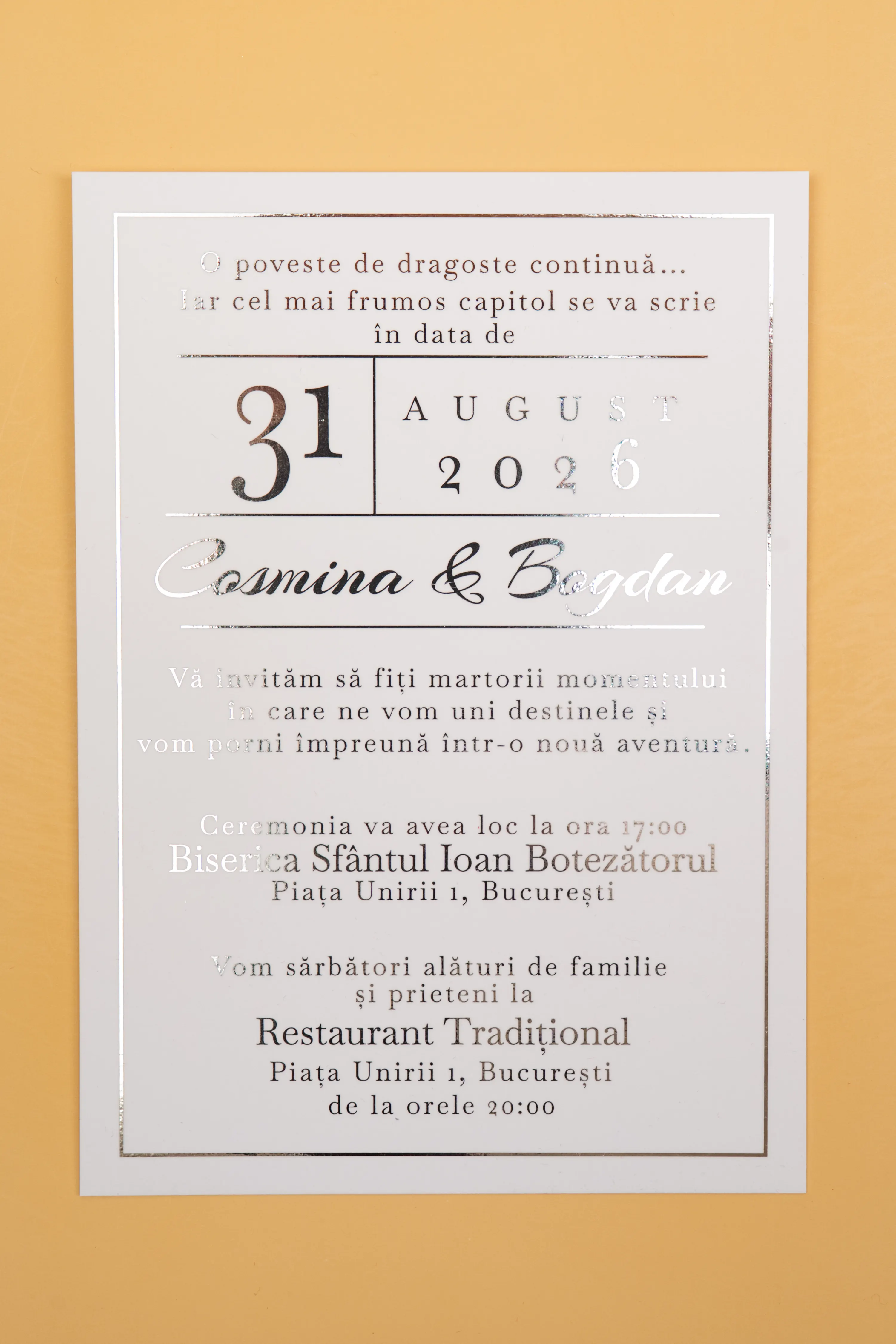 Invitatie Nunta Model 22 scris auriu, argintiu, rosu, verde, albastru [2]