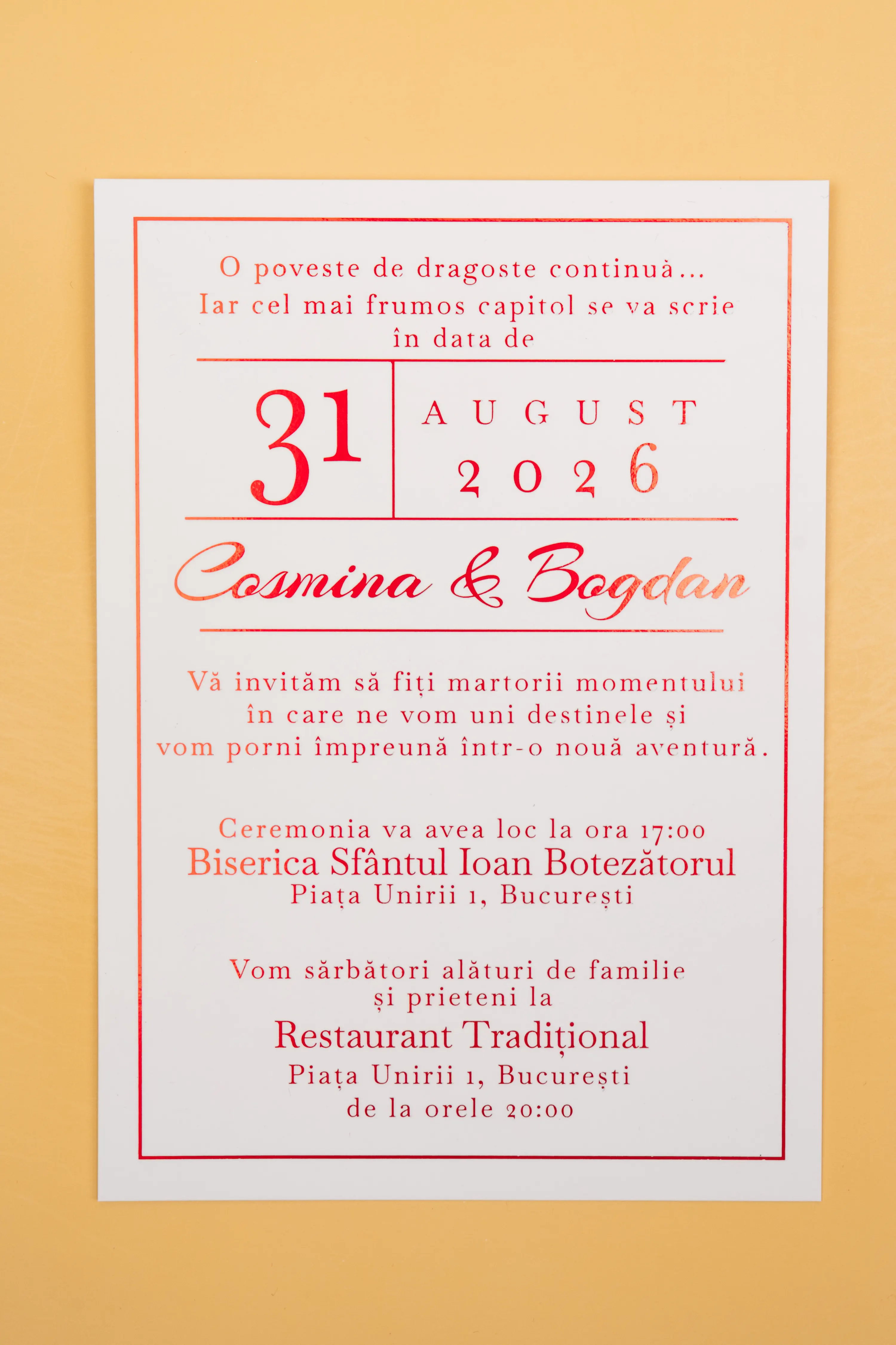 Invitatie Nunta Model 22 scris auriu, argintiu, rosu, verde, albastru [4]