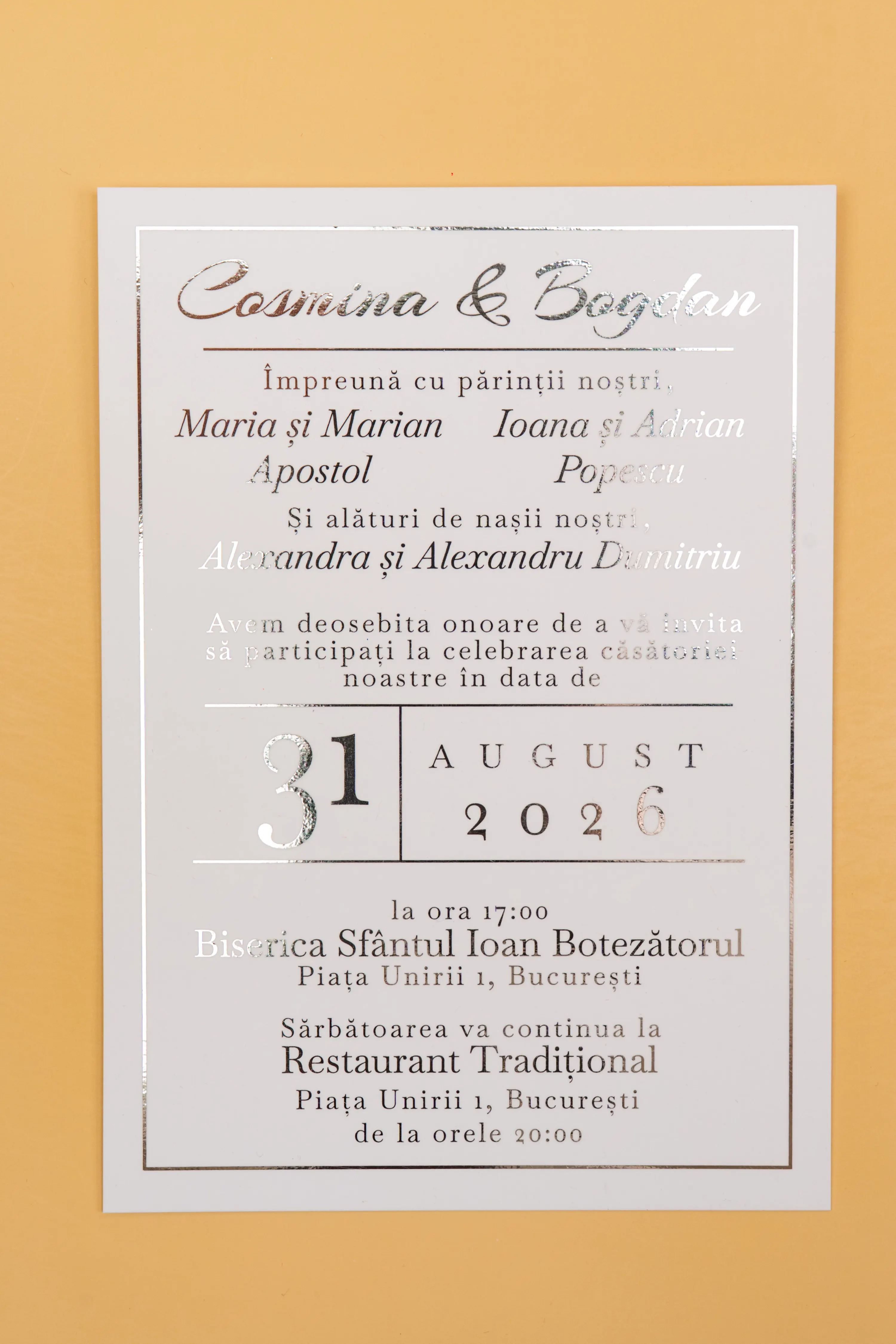 Invitatie Nunta Model 23 scris auriu, argintiu, rosu, verde, albastru [2]