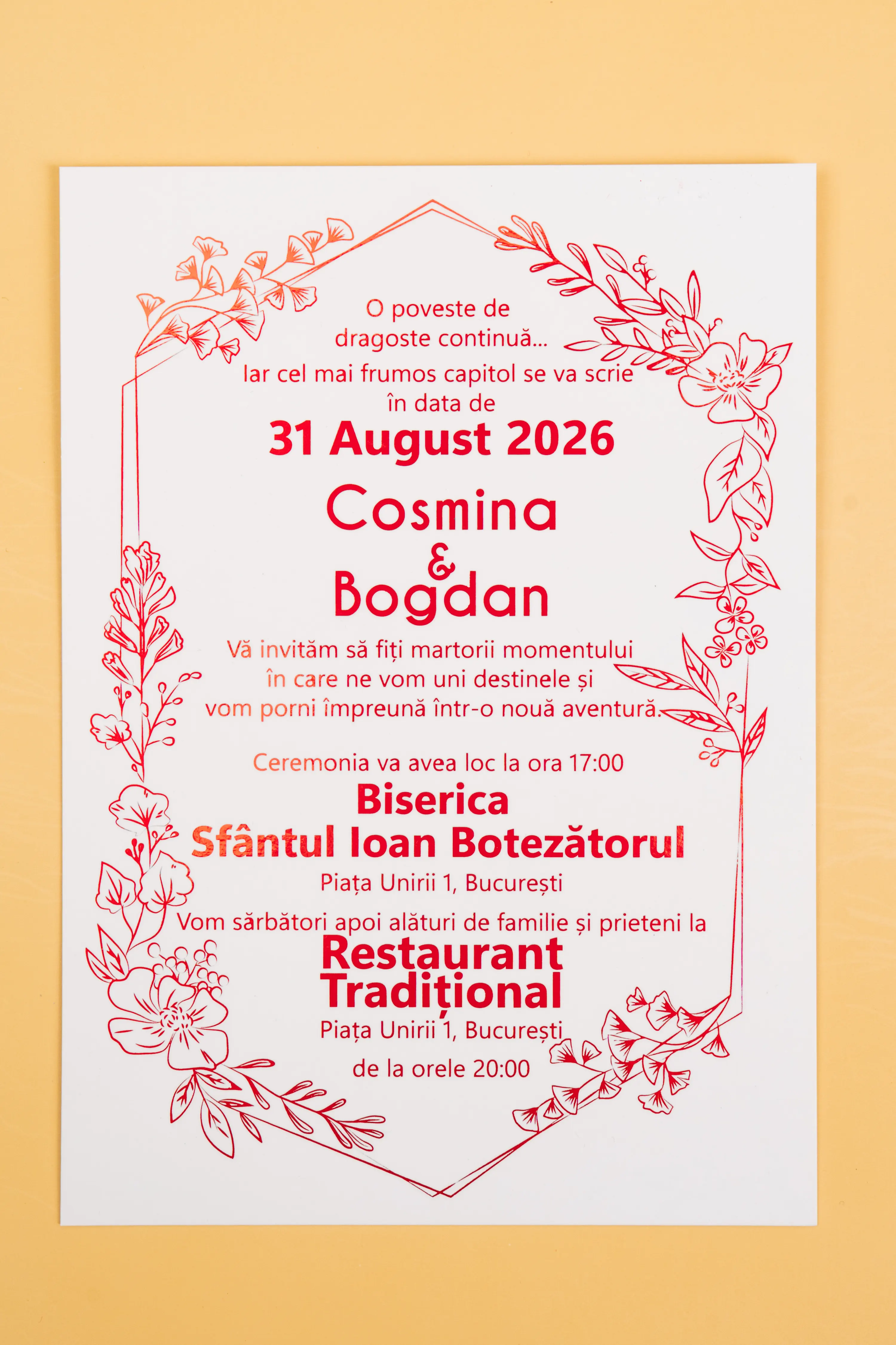 Invitatie Nunta Model 6 scris auriu, argintiu, rosu, verde, albastru [3]
