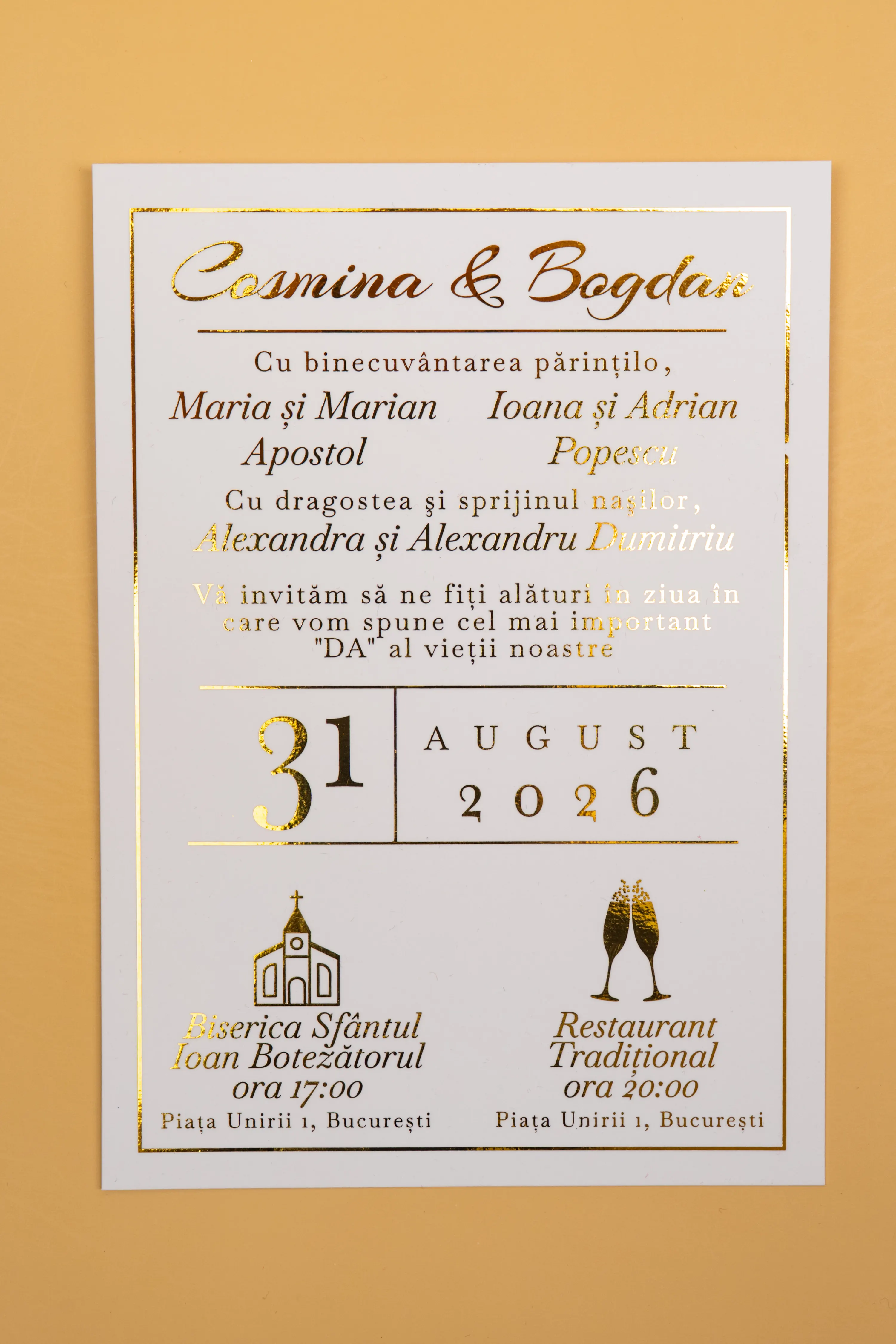 Invitatie Nunta Model 24 scris auriu, argintiu, rosu, verde, albastru [1]