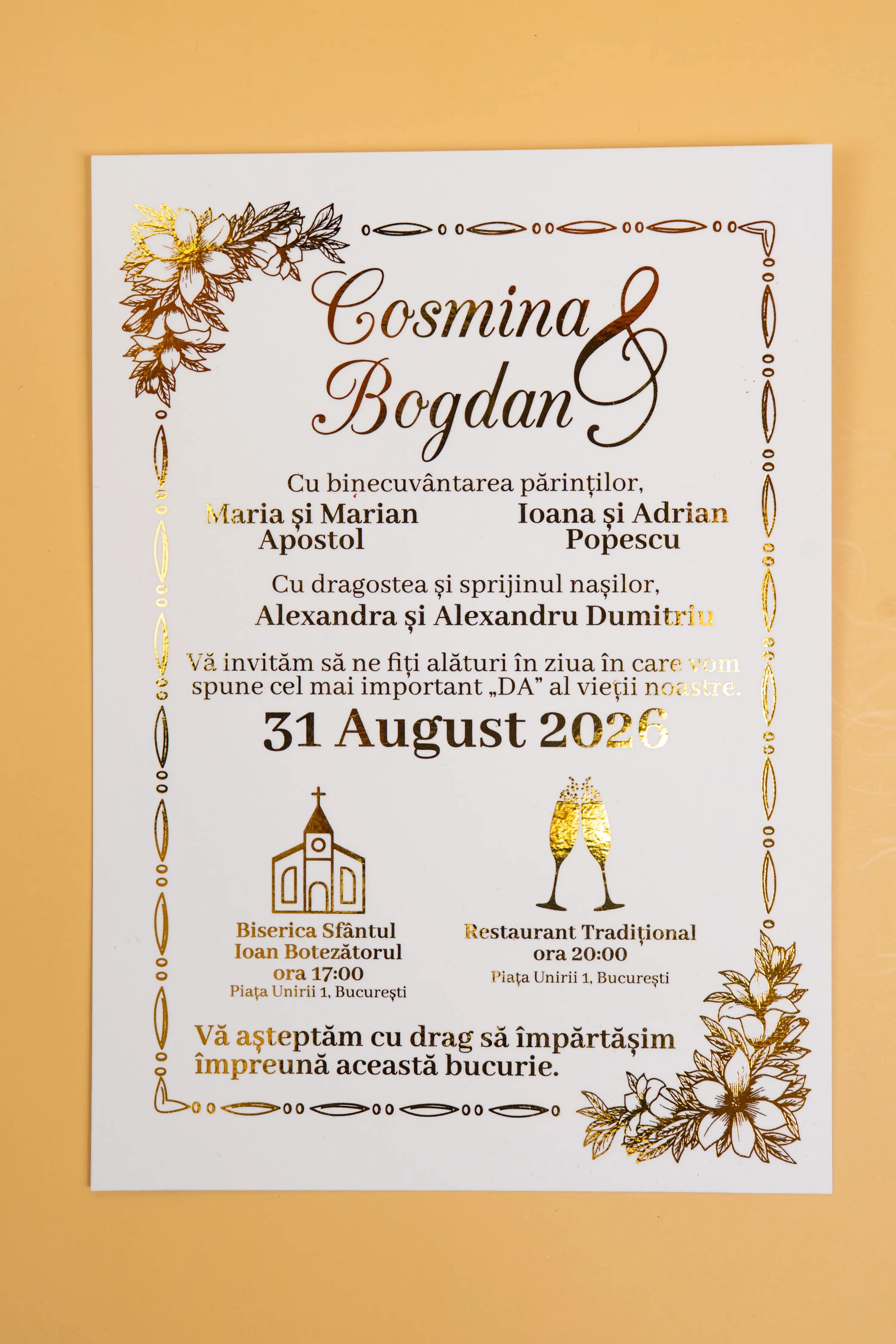 Invitatie Nunta Model 4 scris auriu, argintiu, rosu, verde, albastru [1]