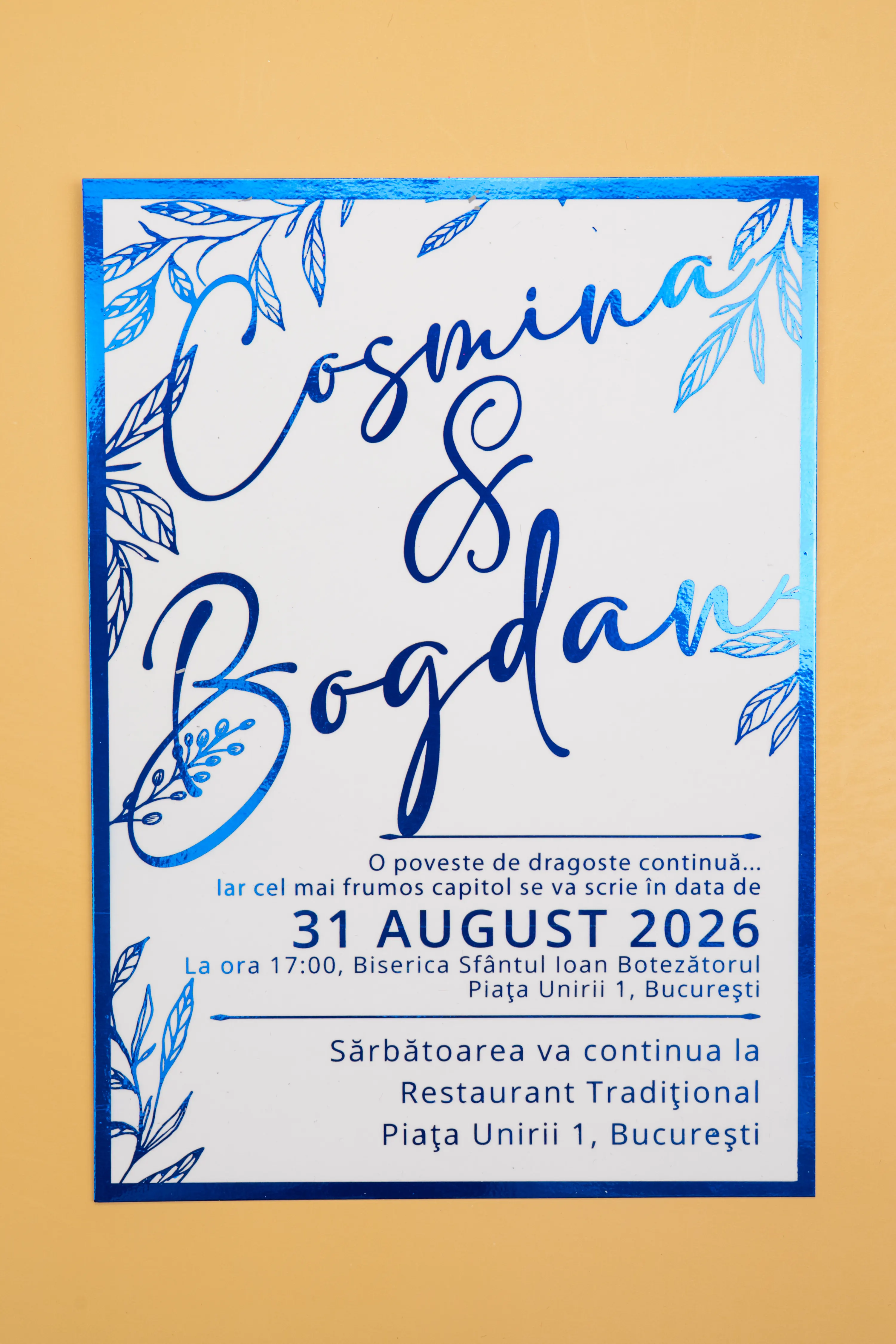 Invitatie Nunta Model 26 scris auriu, argintiu, rosu, verde, albastru [4]