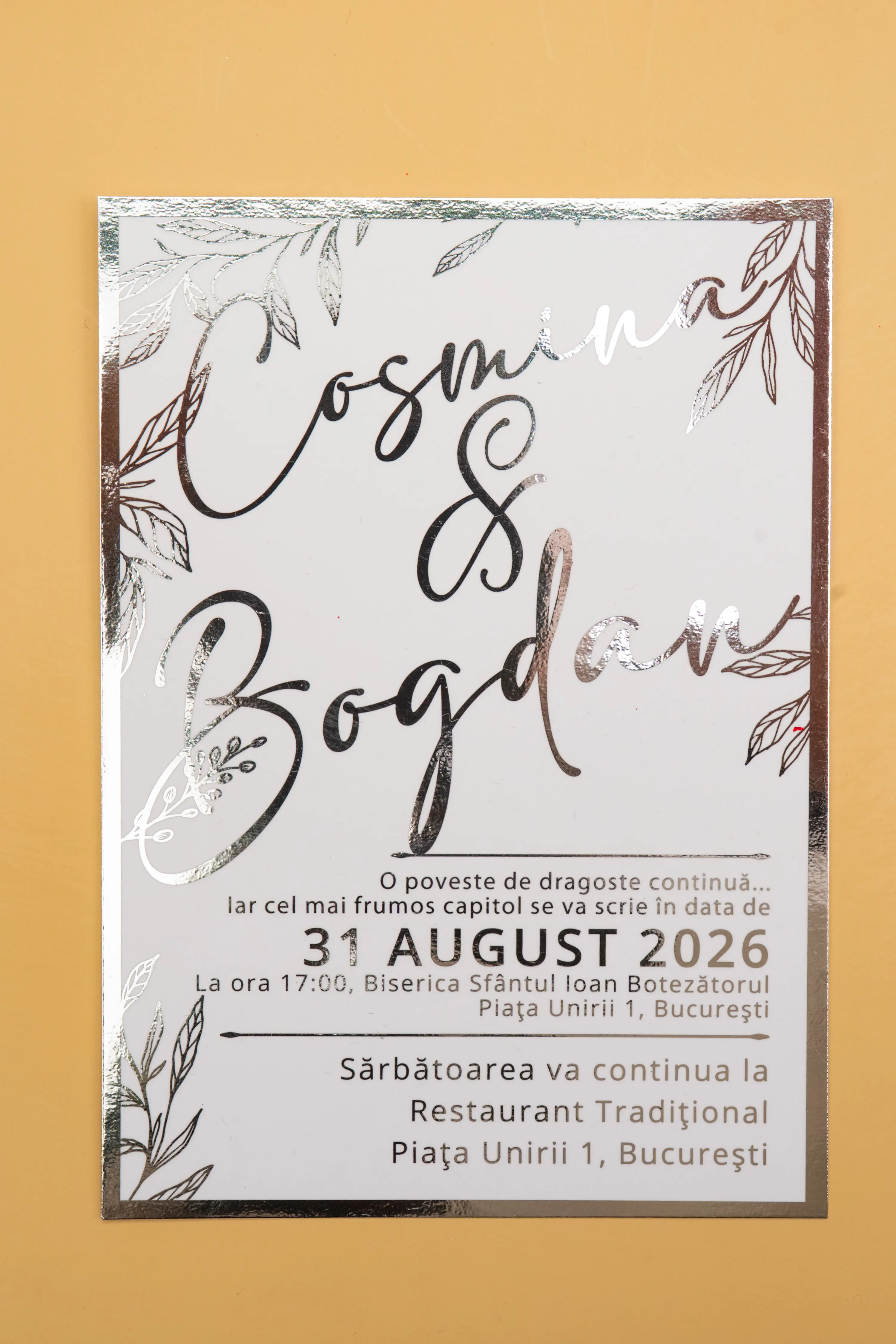 Invitatie Nunta Model 26 scris auriu, argintiu, rosu, verde, albastru [2]