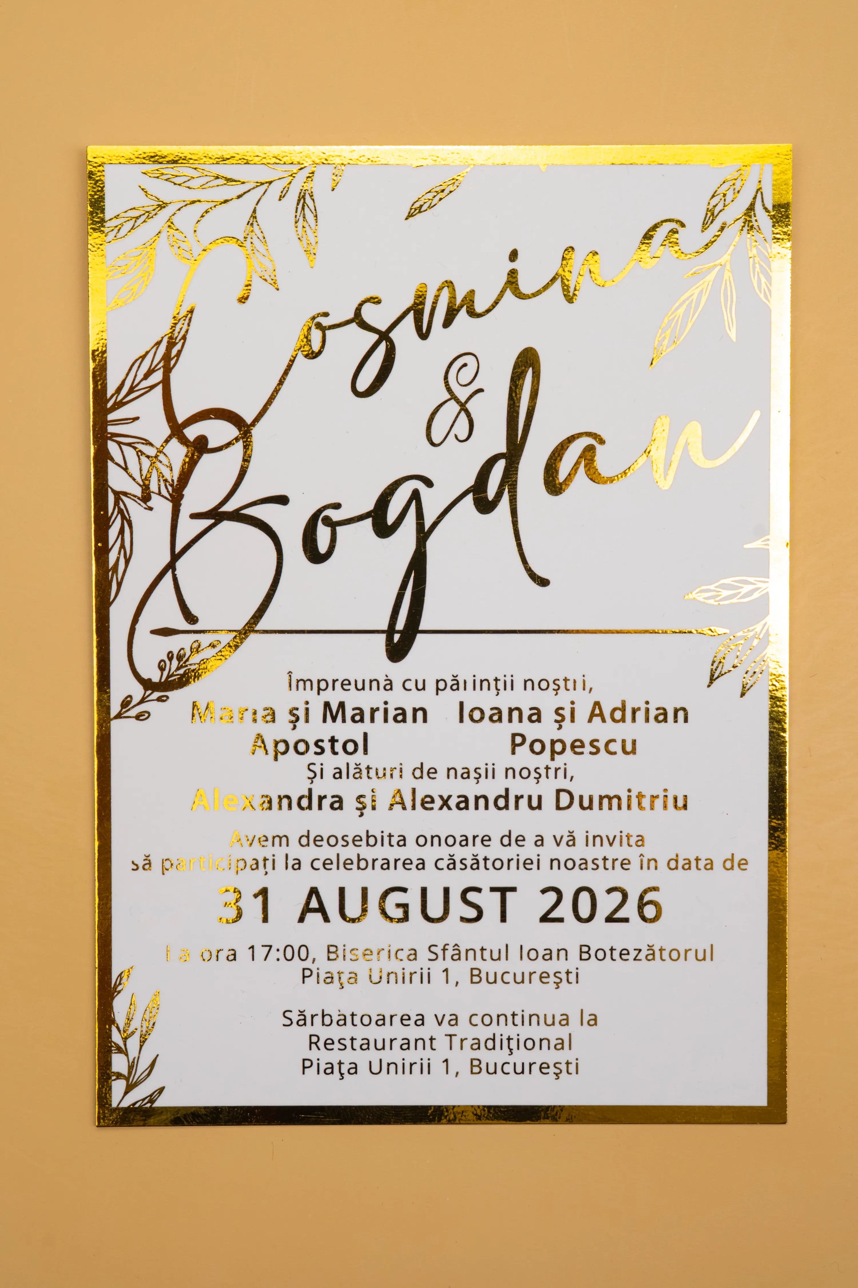 Invitatie Nunta Model 27 scris auriu, argintiu, rosu, verde, albastru [1]