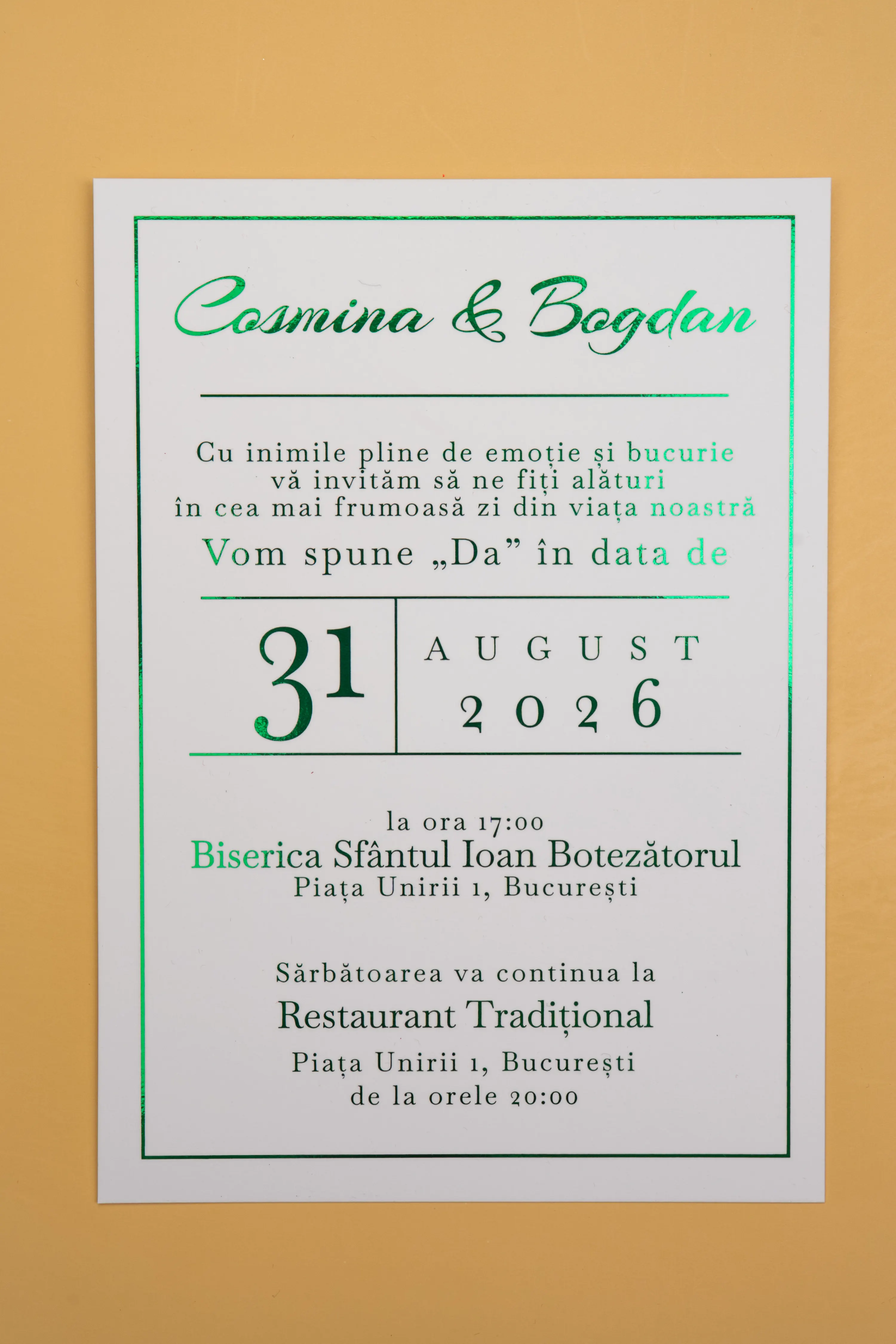 Invitatie Nunta Model 21 scris auriu, argintiu, rosu, verde, albastru [5]