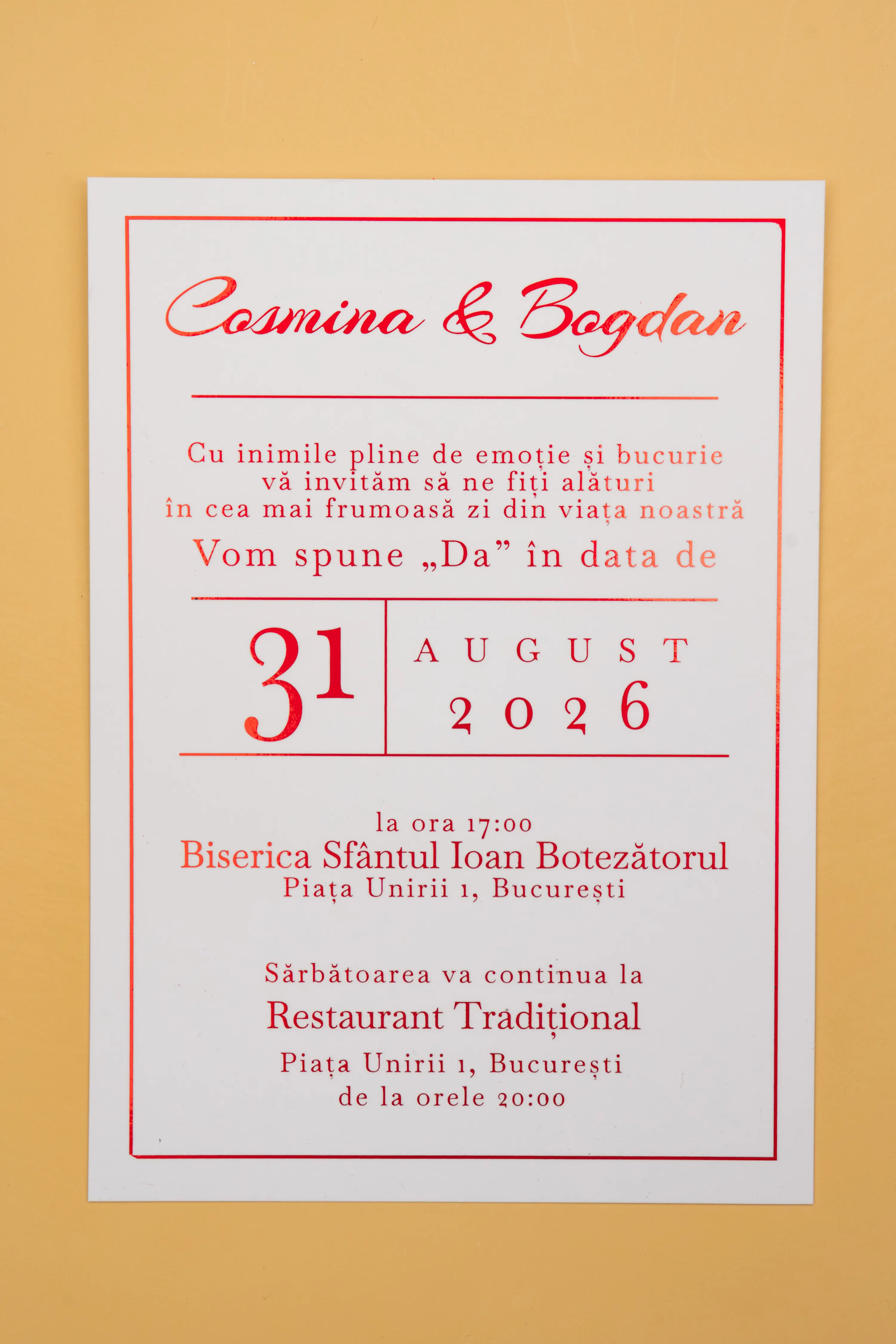 Invitatie Nunta Model 21 scris auriu, argintiu, rosu, verde, albastru [3]