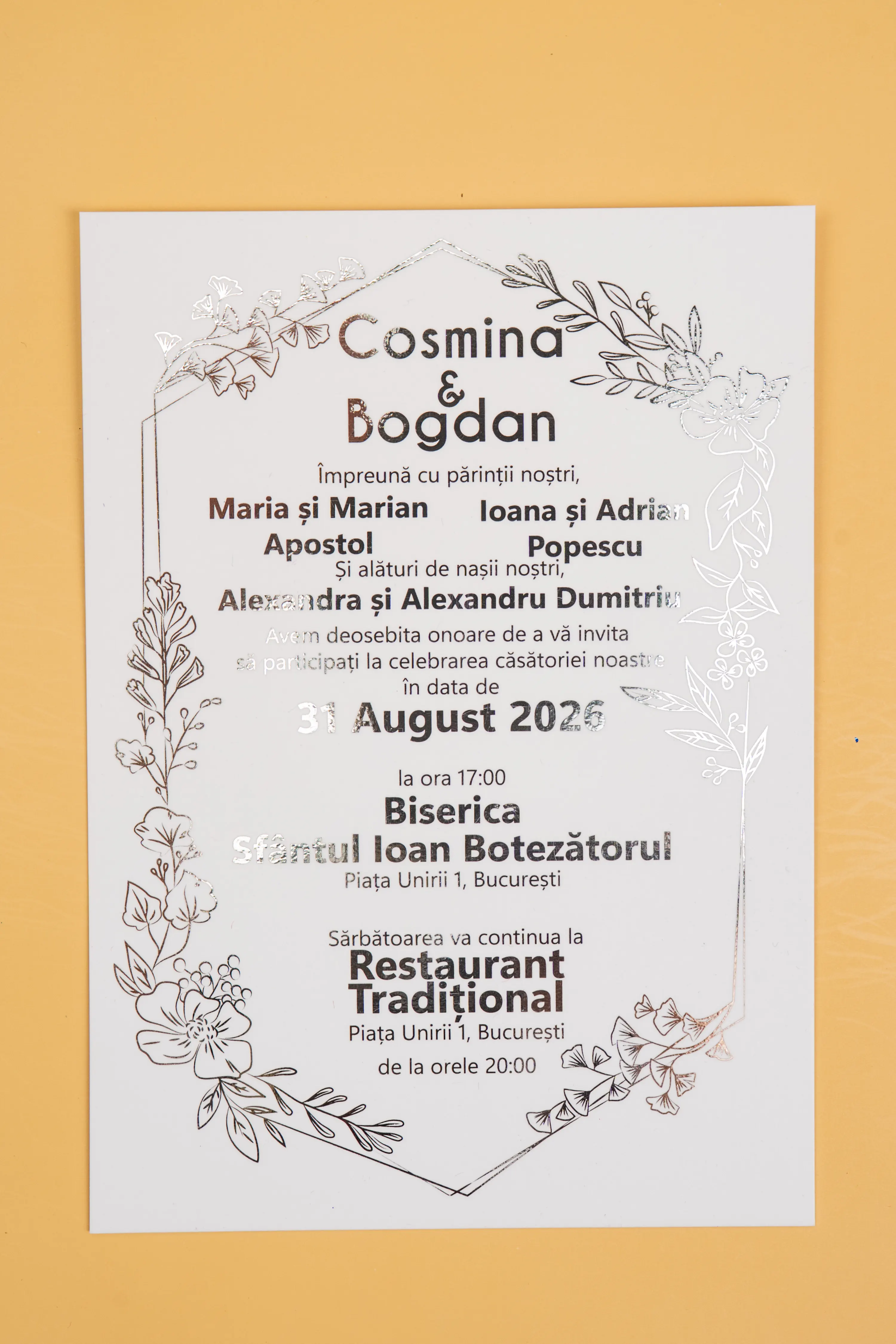 Invitatie Nunta Model 7 scris auriu, argintiu, rosu, verde, albastru [2]