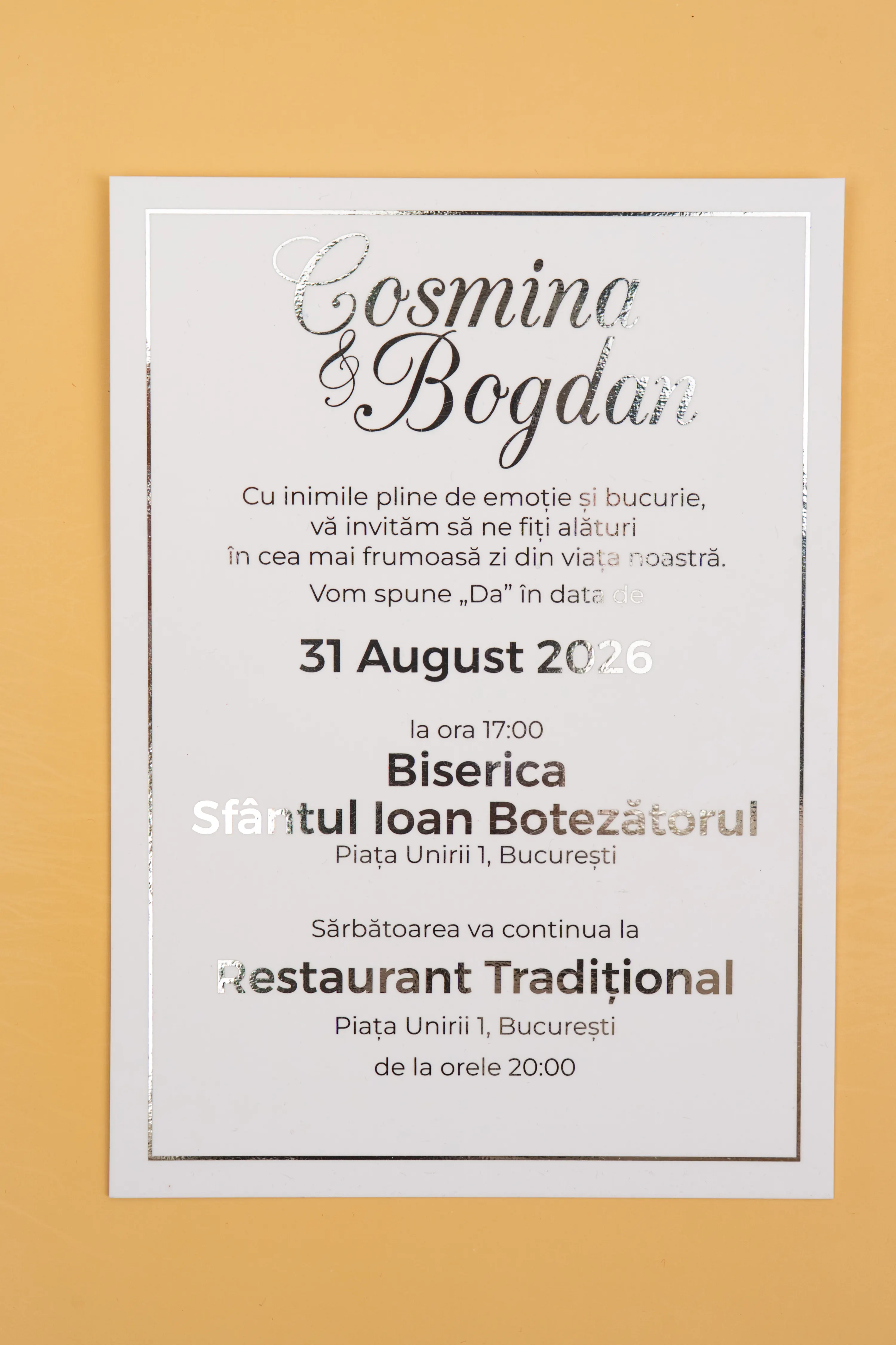 Invitatie Nunta Model 9 scris auriu, argintiu, rosu, verde, albastru [2]
