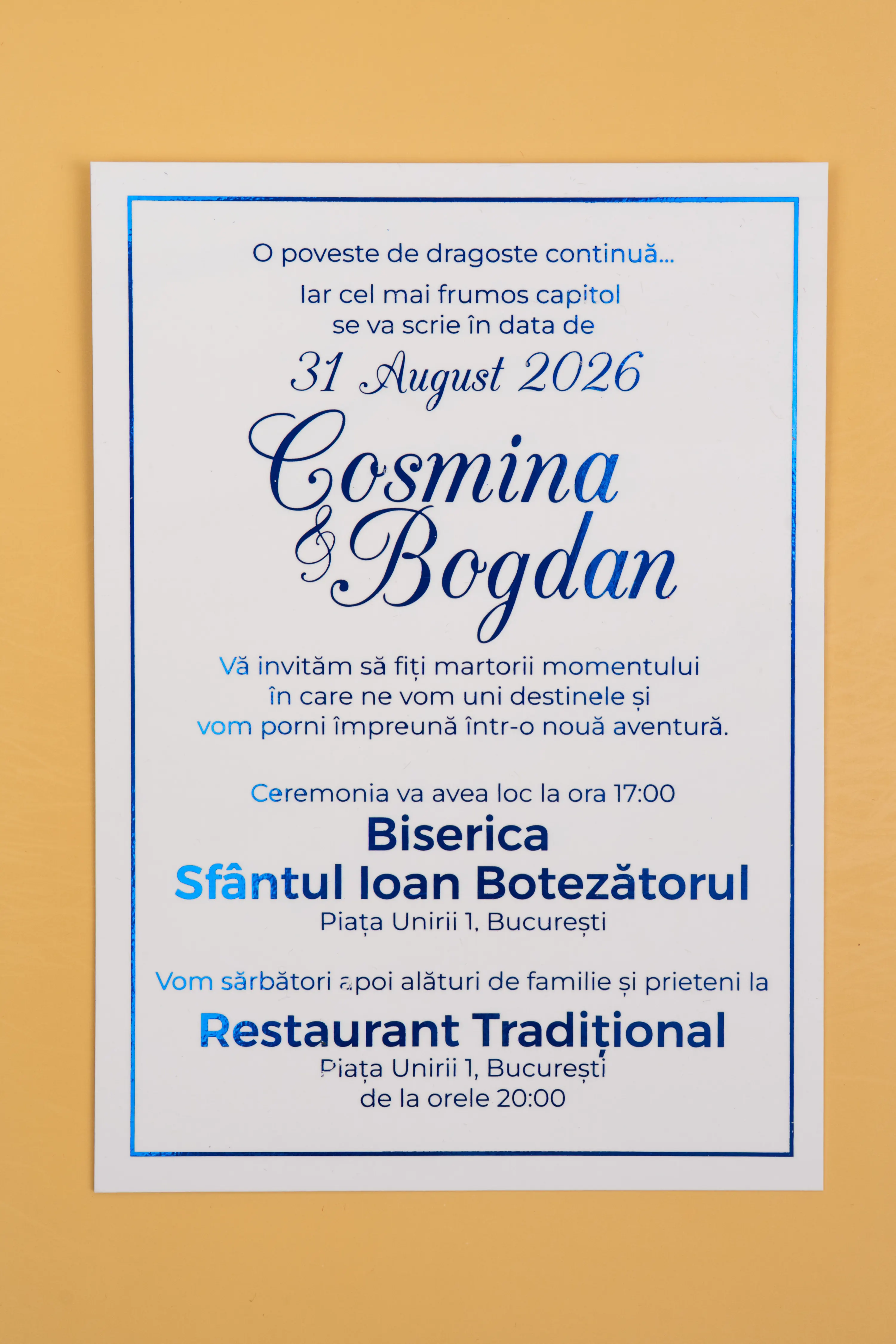 Invitatie Nunta Model 10 scris auriu, argintiu, rosu, verde, albastru [4]