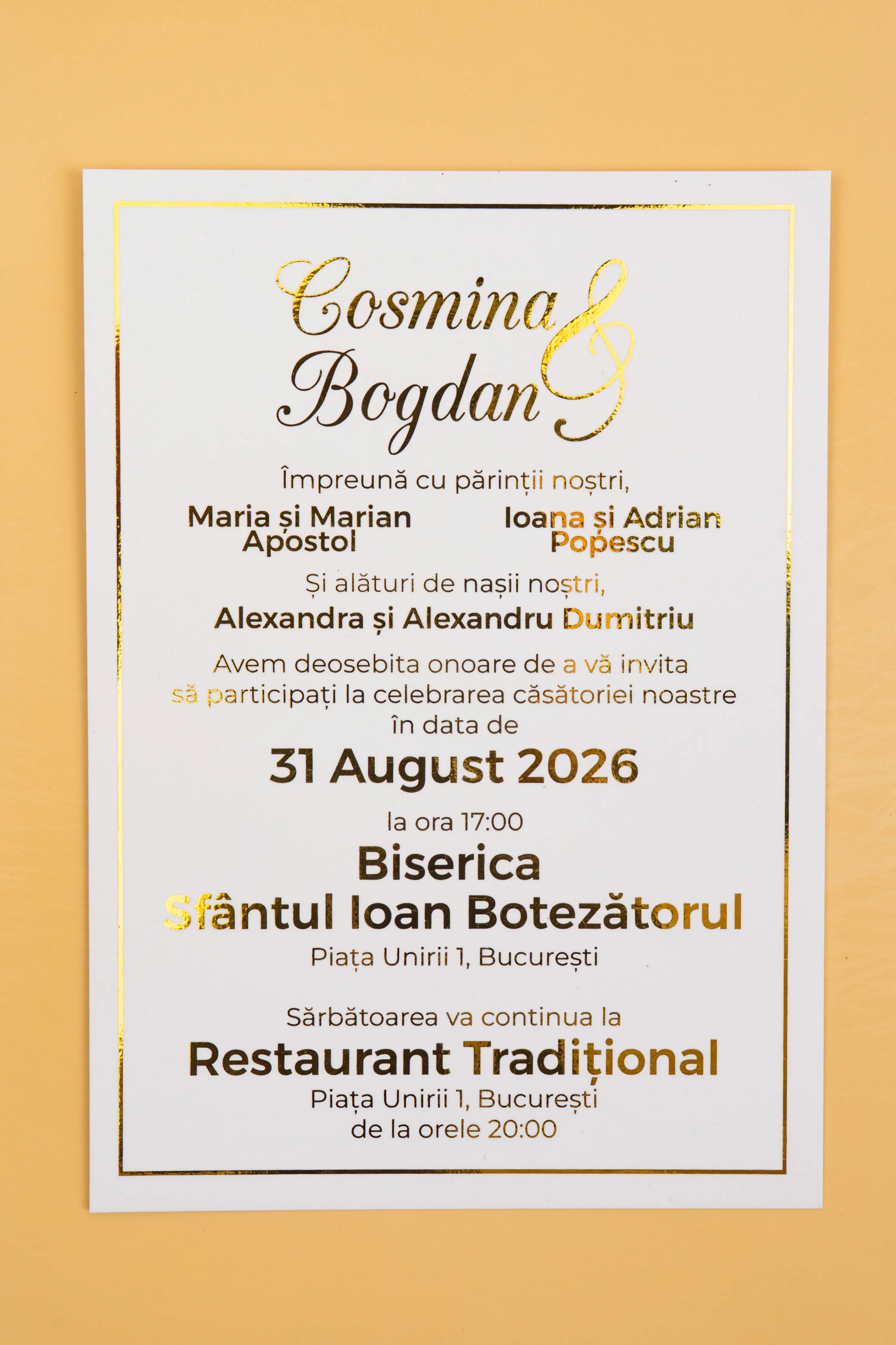 Invitatie Nunta Model 11 scris auriu, argintiu, rosu, verde, albastru [1]
