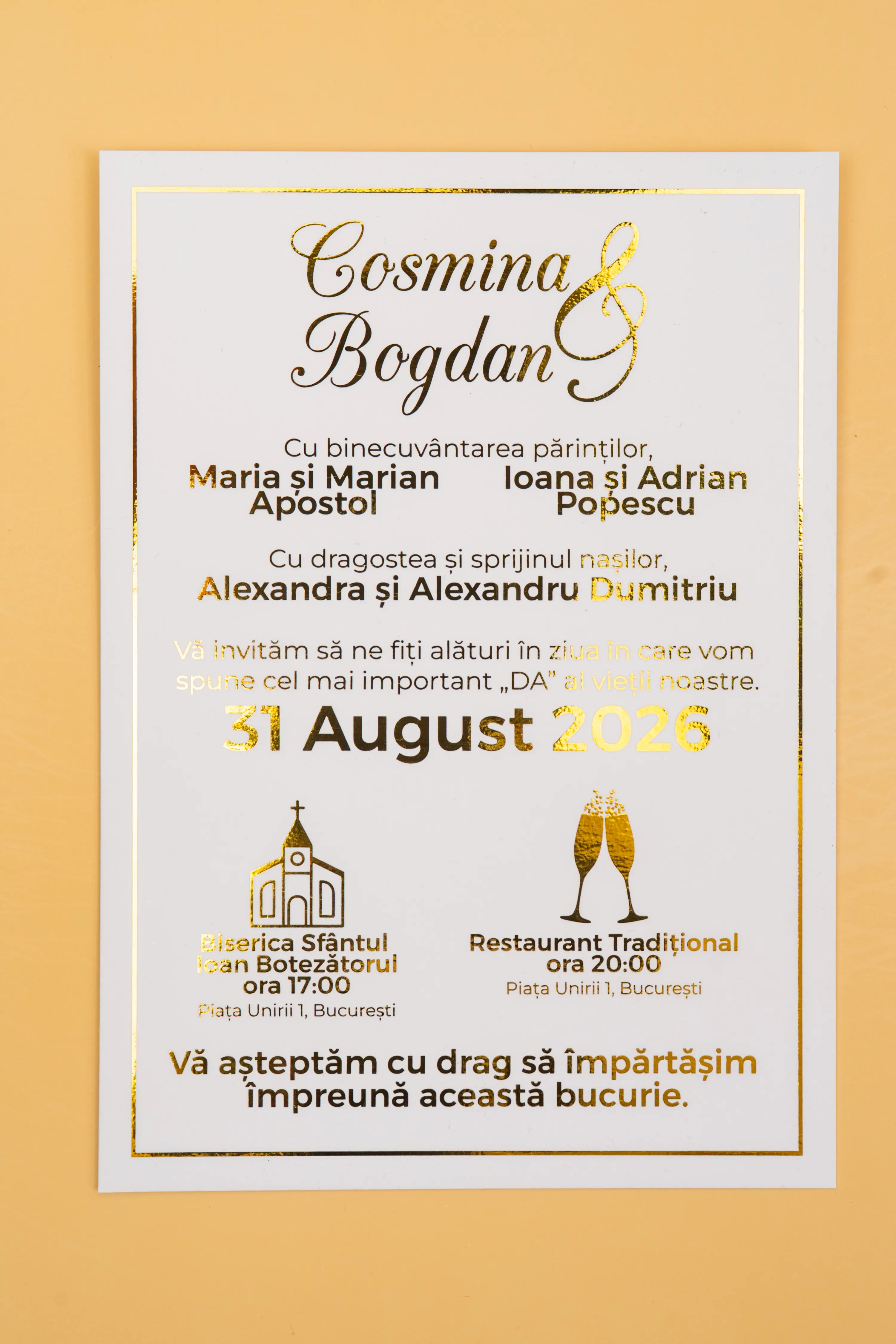 Invitatie Nunta Model 12 scris auriu, argintiu, rosu, verde, albastru [1]