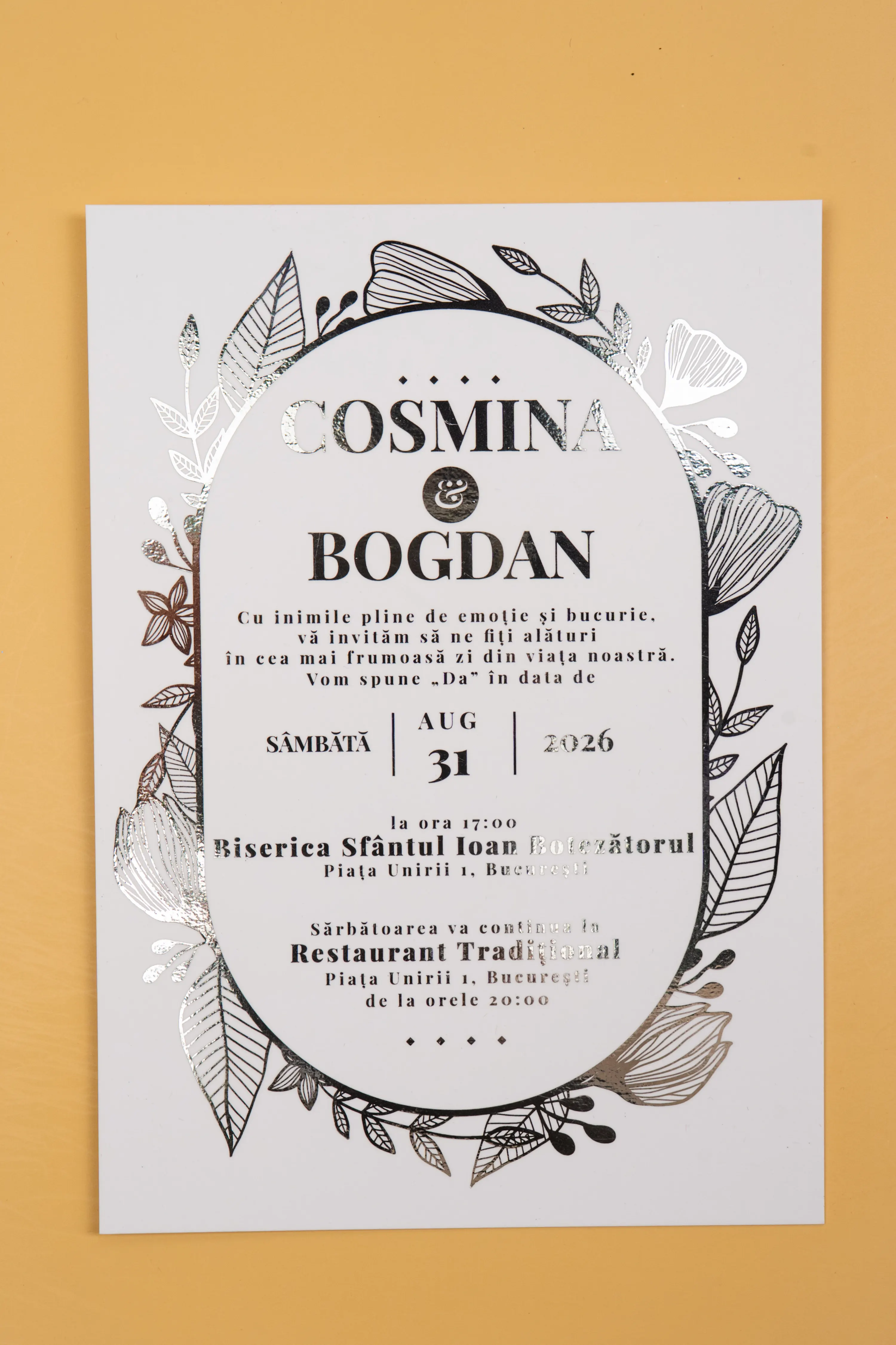 Invitatie Nunta Model 13 scris auriu, argintiu, rosu, verde, albastru [2]