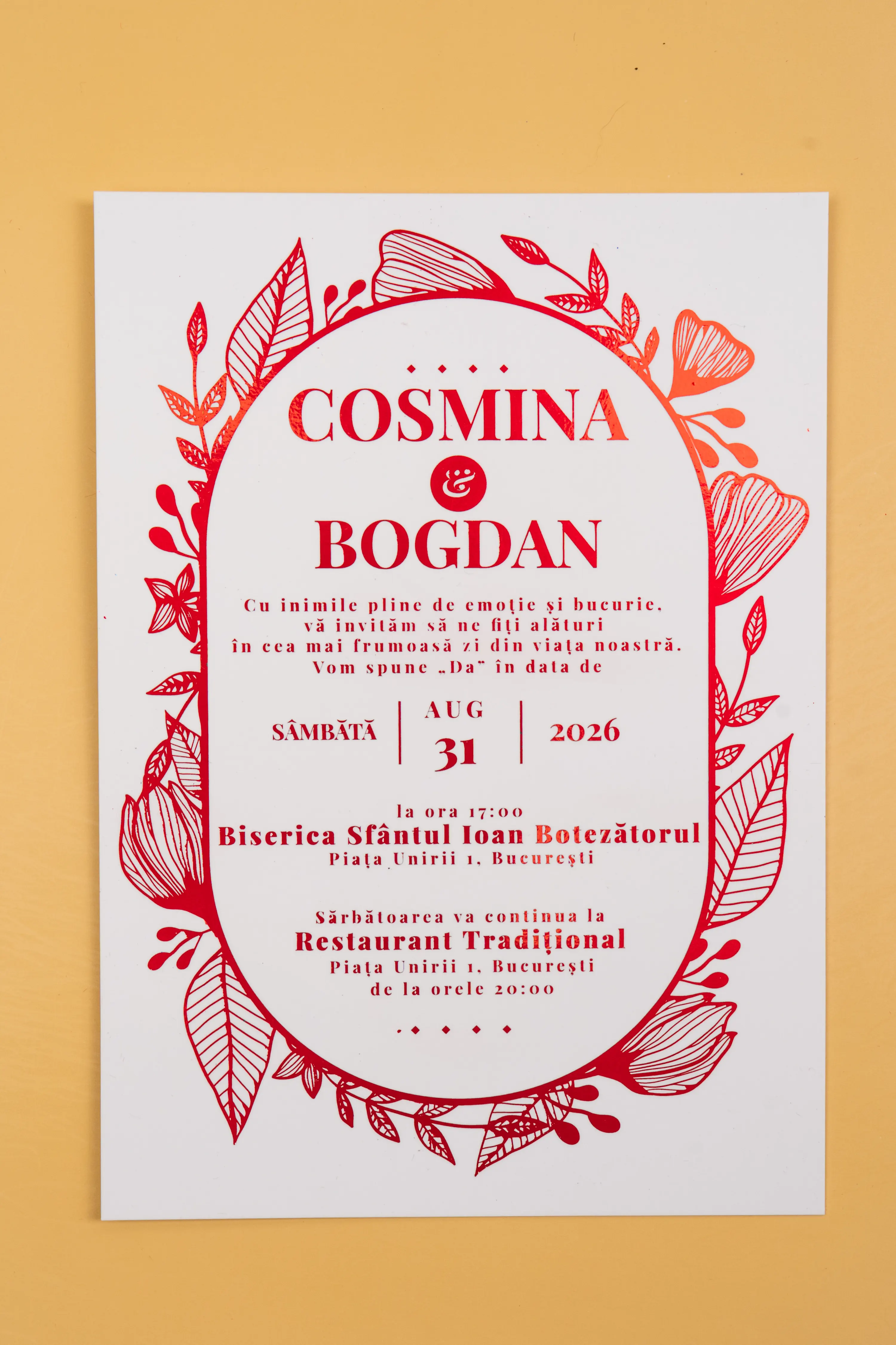 Invitatie Nunta Model 13 scris auriu, argintiu, rosu, verde, albastru [3]