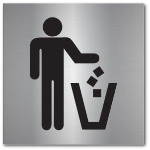 Placute Informative - Placuta Cos de gunoi, ABS, gravat