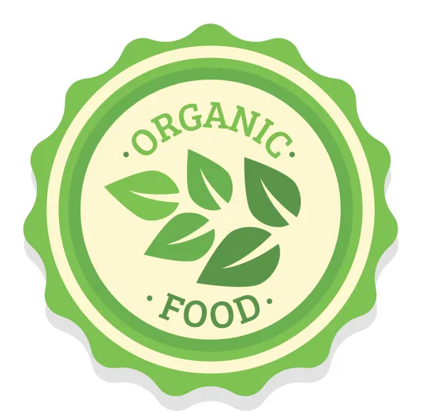 Stickere pentru Produse Bio & Eco - Sticker "Organic Food" Rotund autoadeziv pentru Produse Bio & Naturale