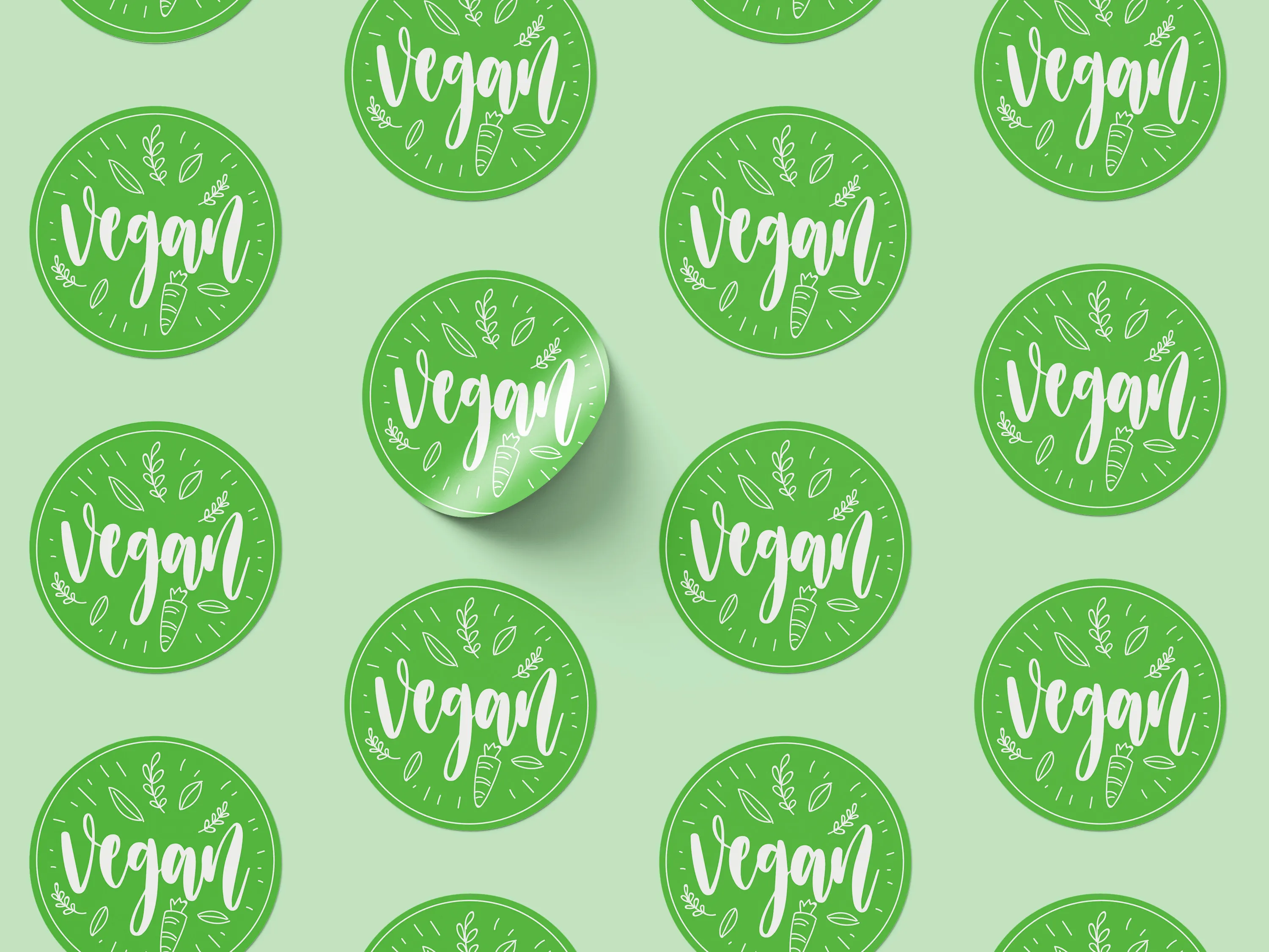 Sticker "Vegan" Rotund autoadeziv pentru Produse Bio & Naturale [1]