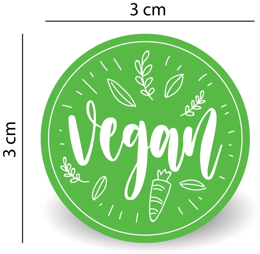 Sticker "Vegan" Rotund autoadeziv pentru Produse Bio & Naturale [2]