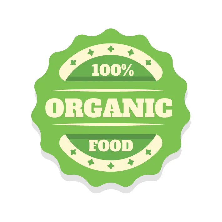 Stickere pentru Produse Bio & Eco - Sticker "100% Organic" Rotund autoadeziv pentru Produse Bio & Naturale