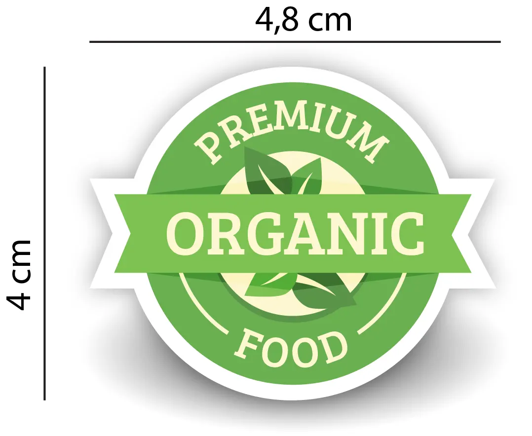 Sticker "Premium Organic" Rotund autoadeziv pentru Produse Bio & Naturale [2]