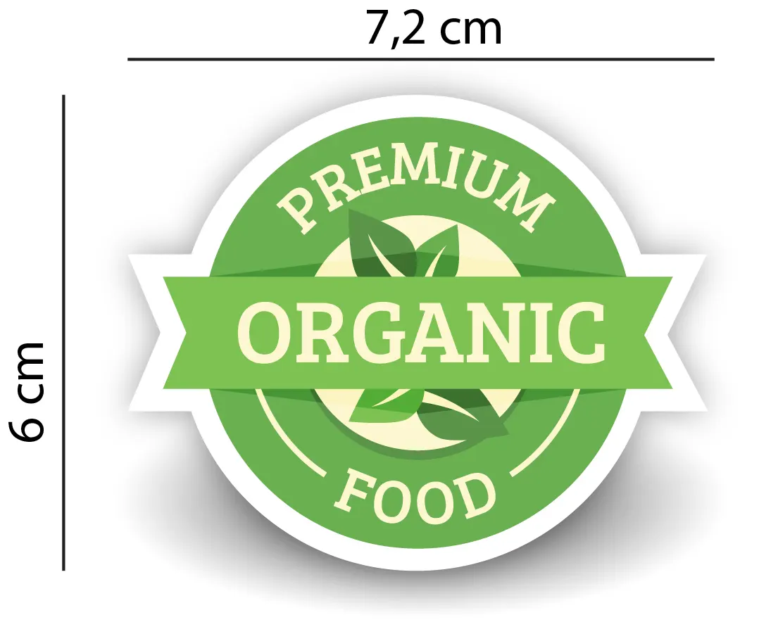 Sticker "Premium Organic" Rotund autoadeziv pentru Produse Bio & Naturale [4]