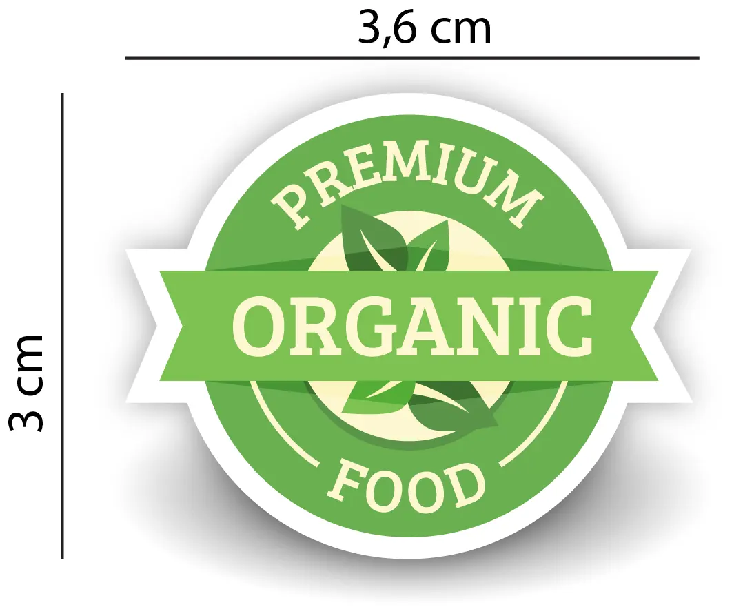 Sticker "Premium Organic" Rotund autoadeziv pentru Produse Bio & Naturale [1]