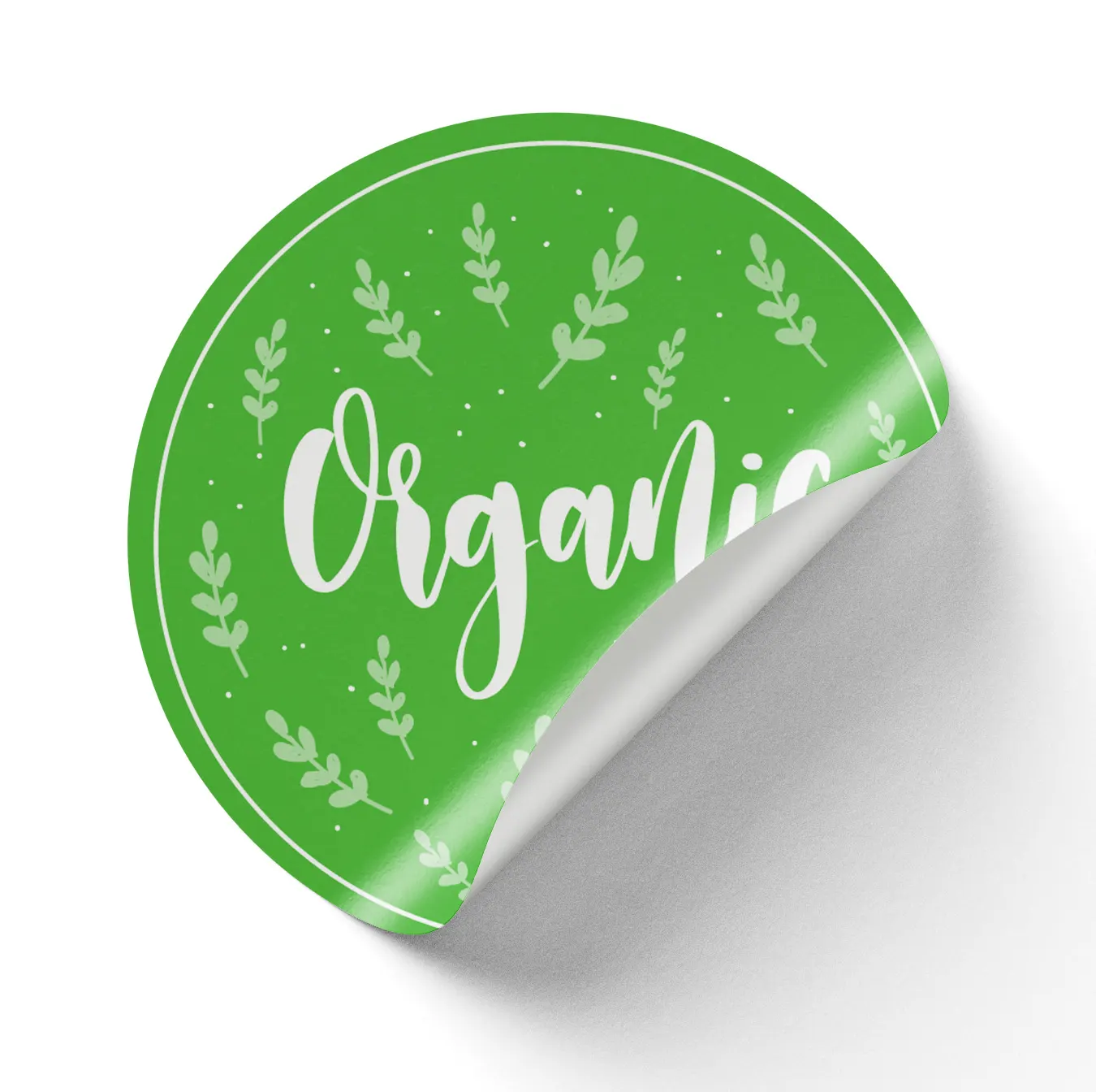 Stickere pentru Produse Bio & Eco - Sticker "Organic" Rotund autoadeziv pentru Produse Bio & Naturale