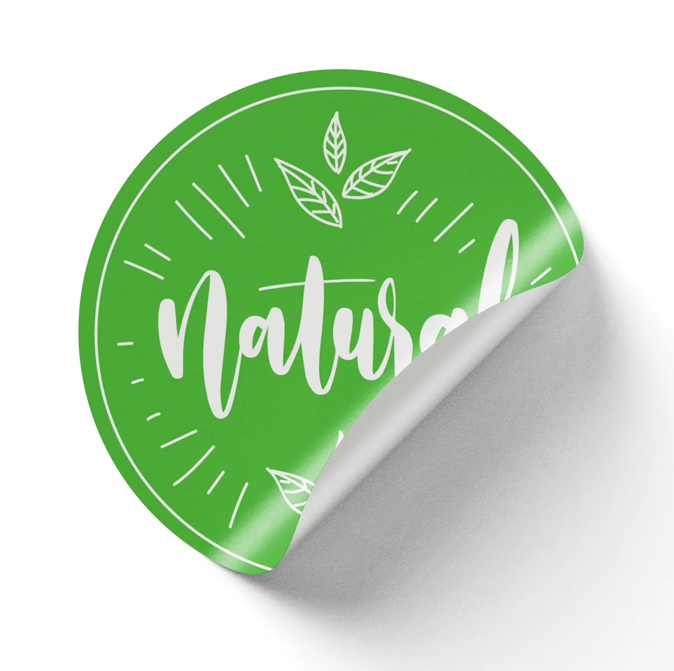 Stickere pentru Produse Bio & Eco - Sticker "Natural" Rotund autoadeziv pentru Produse Bio & Naturale