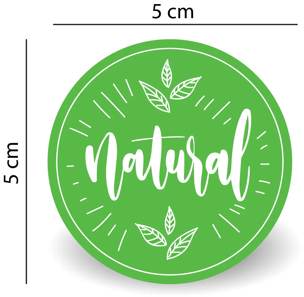 Sticker "Natural" Rotund autoadeziv pentru Produse Bio & Naturale [4]