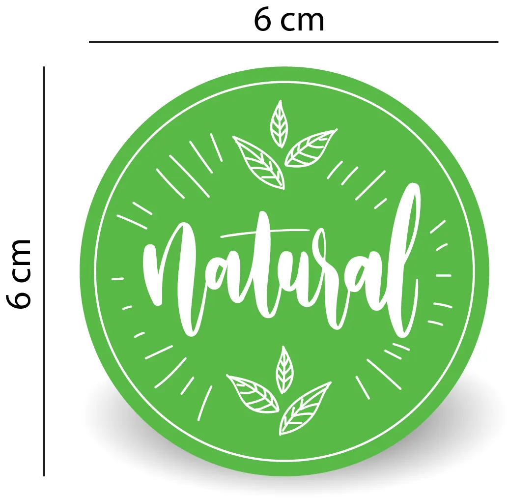Sticker "Natural" Rotund autoadeziv pentru Produse Bio & Naturale [5]