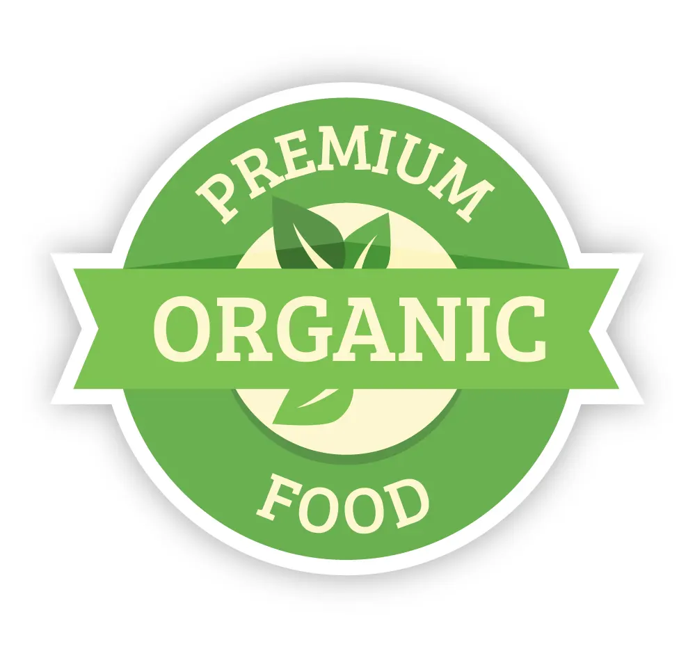 Stickere pentru Produse Bio & Eco - Sticker "Premium Organic" Rotund autoadeziv pentru Produse Bio & Naturale