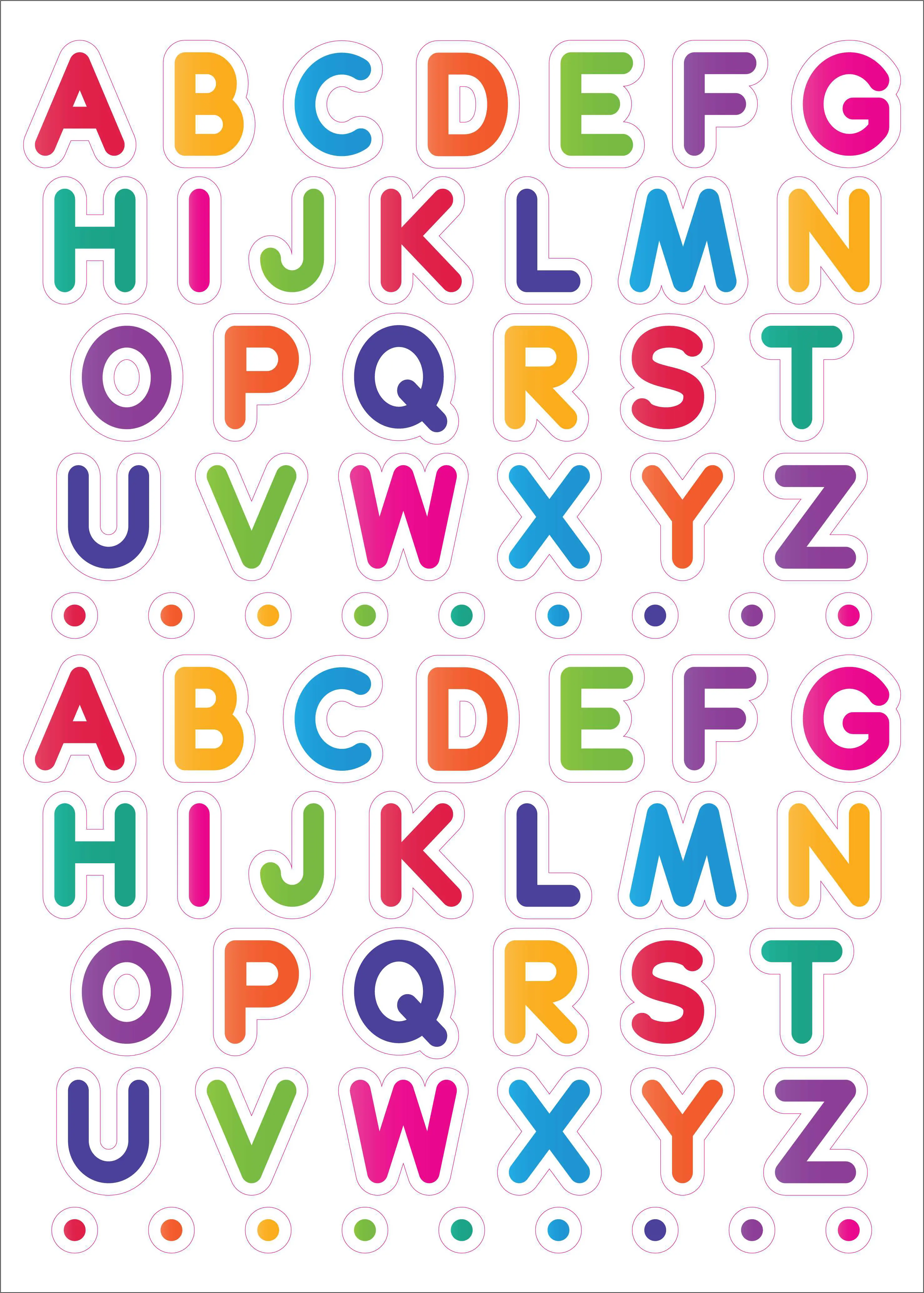 Stickere alfabet copii – Model Litere Colorate | Print & Decupaj 25x35 cm [1]