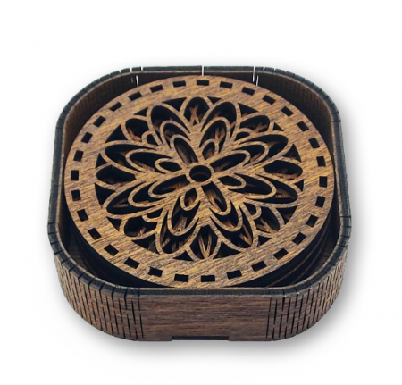 Suport / Coaster din Lemn - Suport / Coaster model 1 din lemn, diametru 10cm