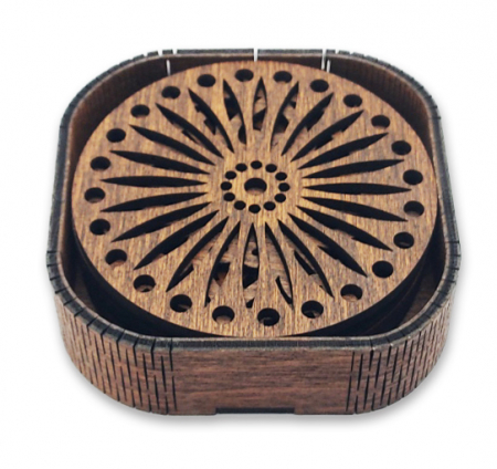 Suport / Coaster din Lemn - Suport / Coaster model 4 din lemn, diametru 10cm